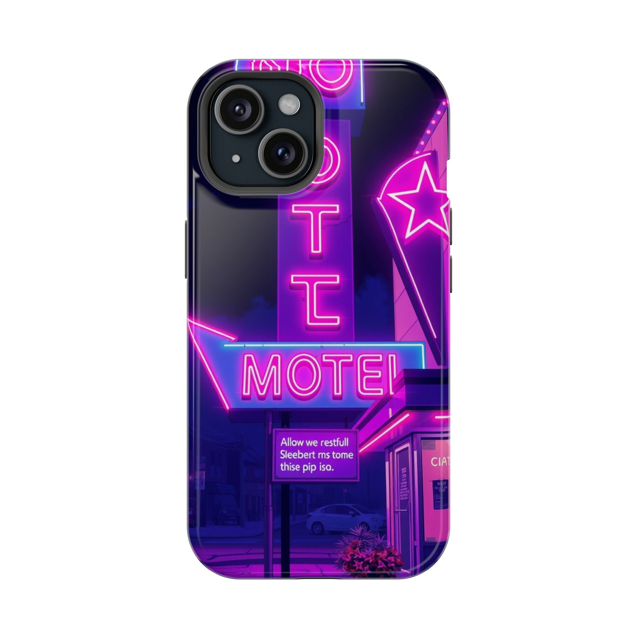 iPhone Neon Sign Motel Enchanted Art Slim Everyday Designer Case · iPhone Case