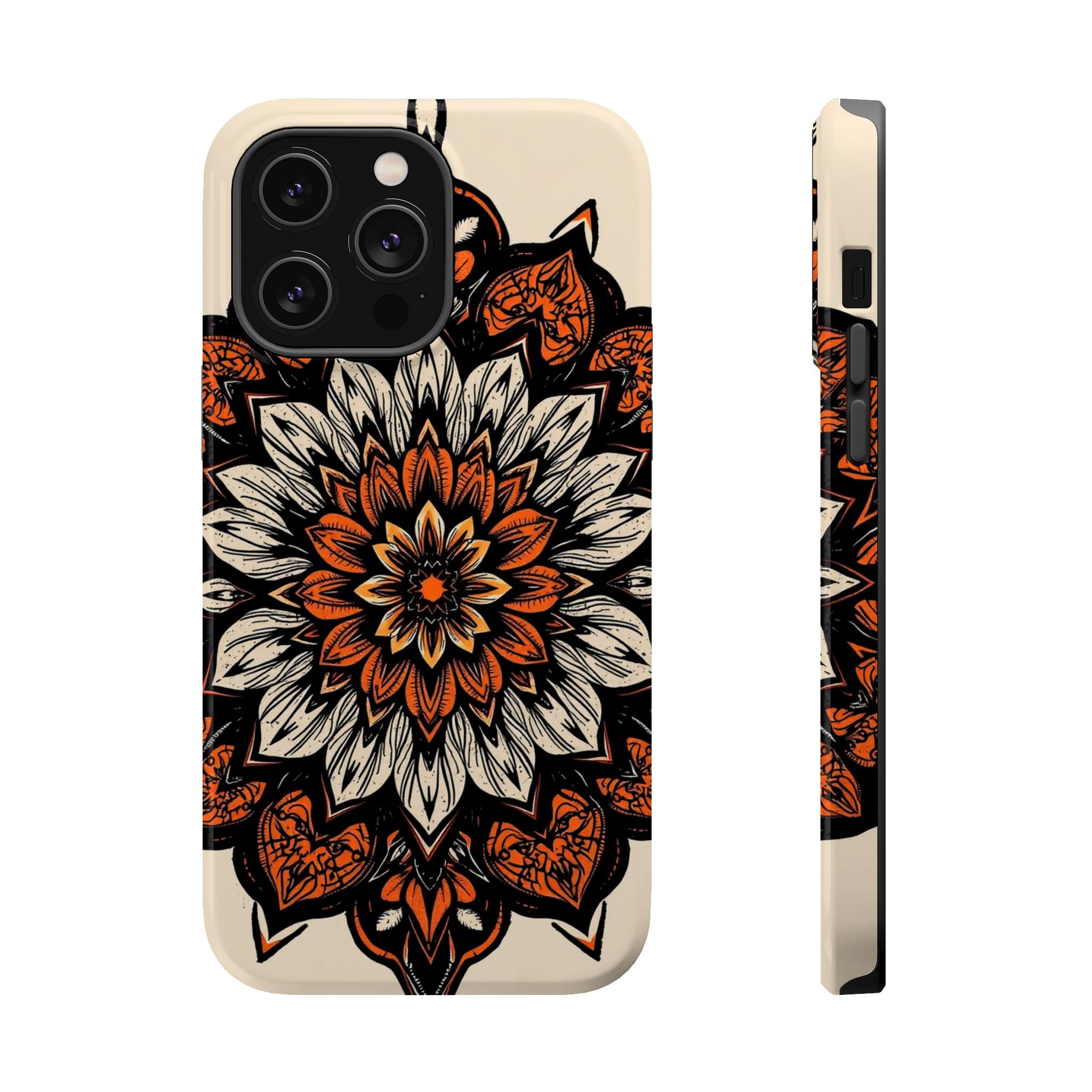 iPhone Burnt Orange And Sand Floral Mandala Slim Snap Cas Carry Case · iPhone Ca