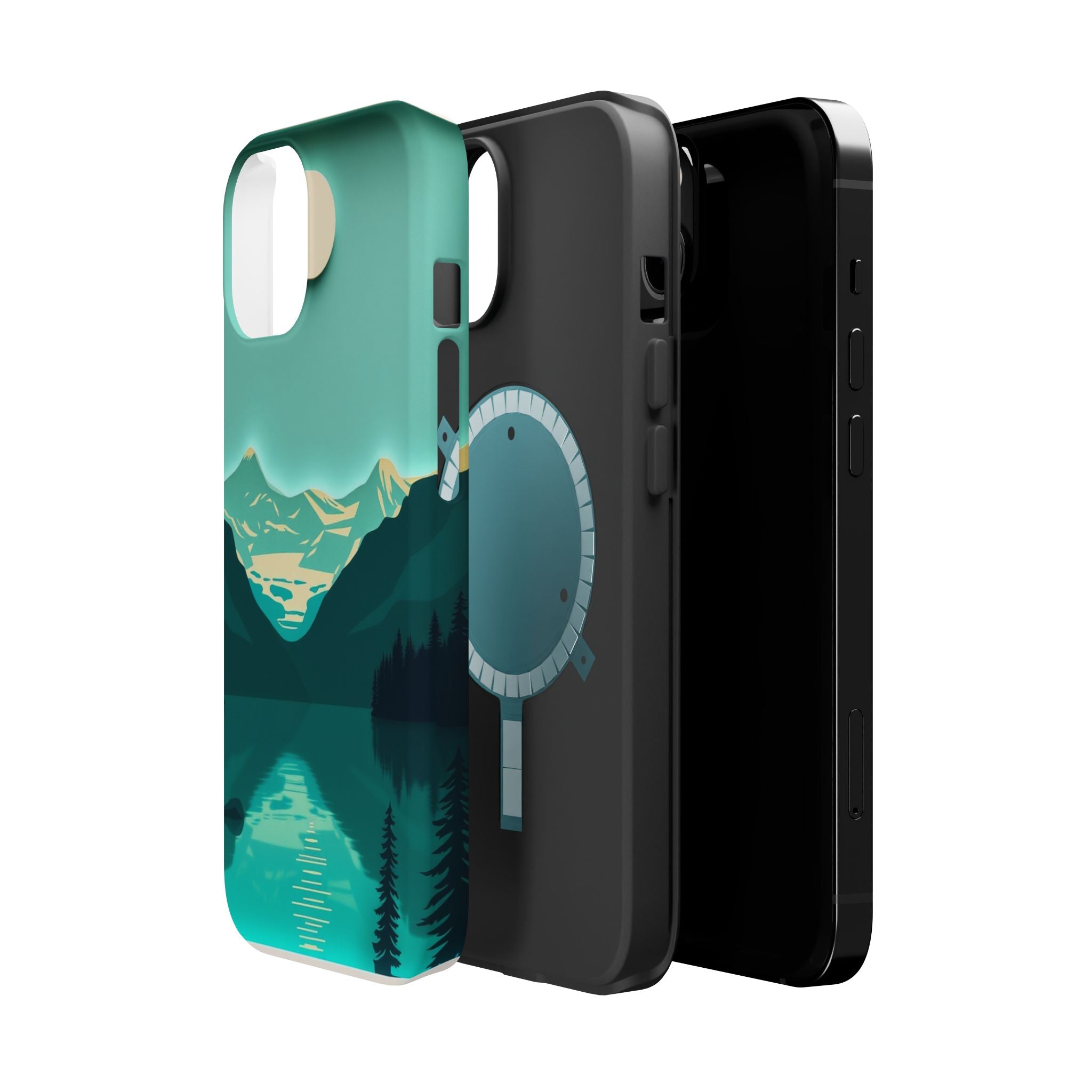 iPhone Glacier Lake Paper Cut Art Bold Modern Everyday Snap Case · iPhone Case