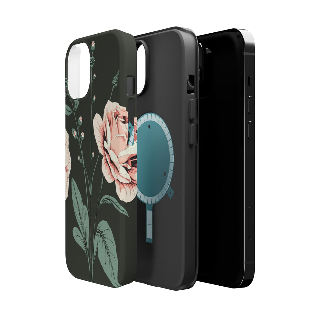 iPhone Mint And Blush Vintage Botanical Print Slim Everyday Designer Case · iPho