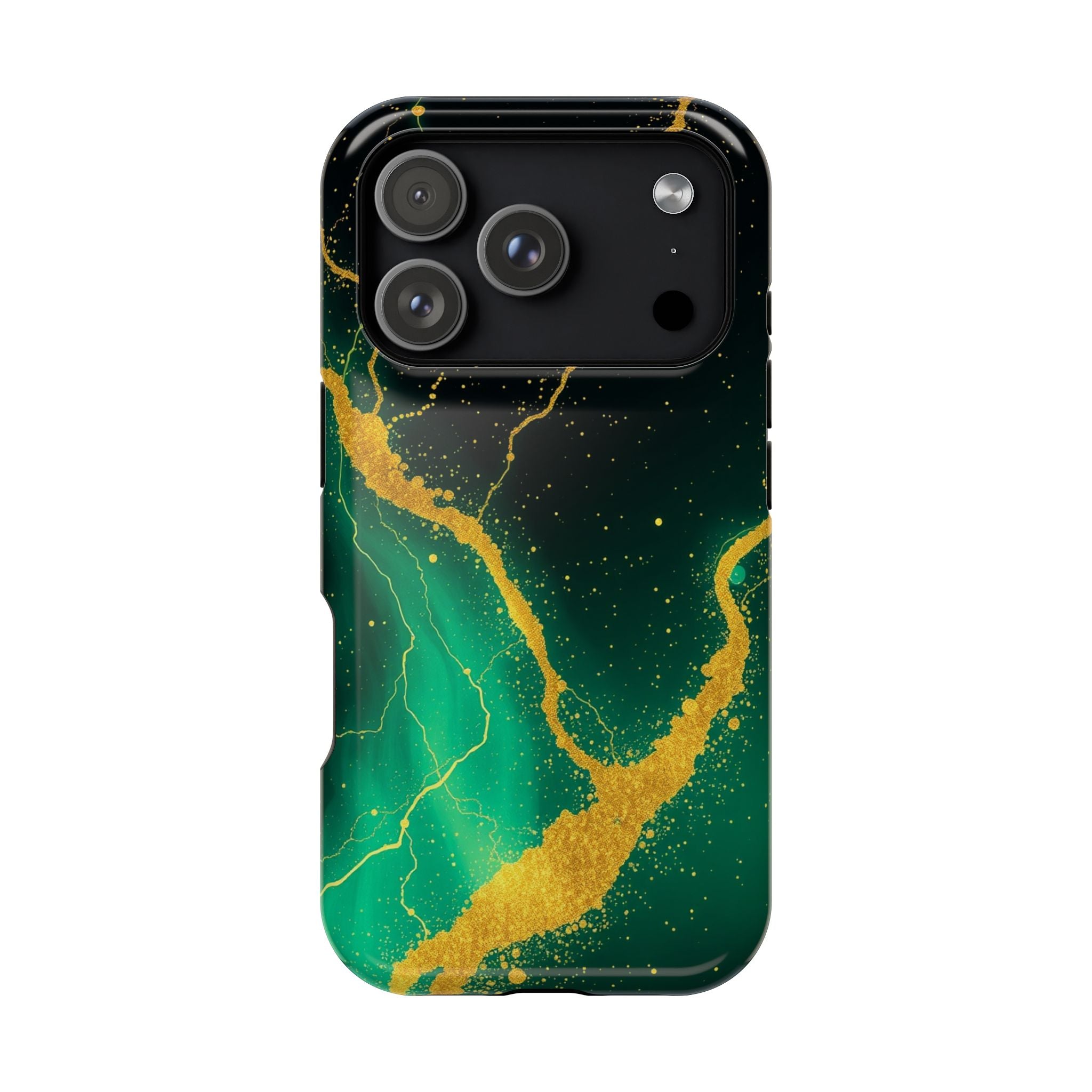 iPhone Emerald Green And Gold Petal Storm Slim iPhone Everyday Designer · iPhone
