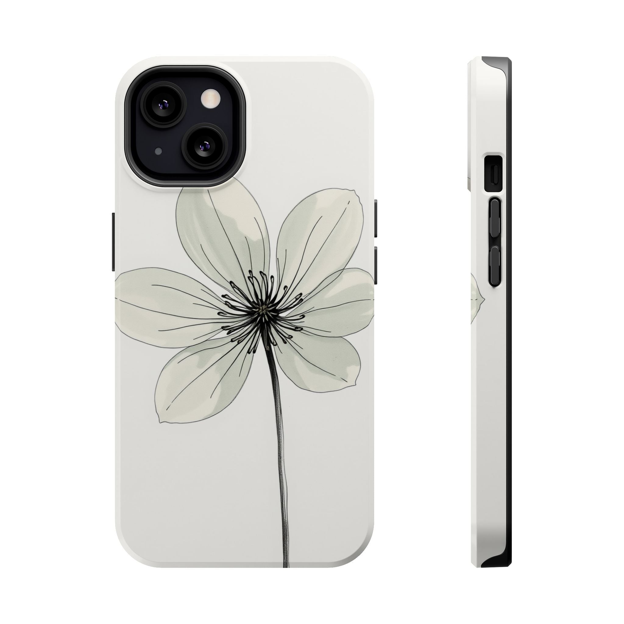 iPhone Sage And Ivory Floral Ink Wash Slim Everyday Designer Case · iPhone Case
