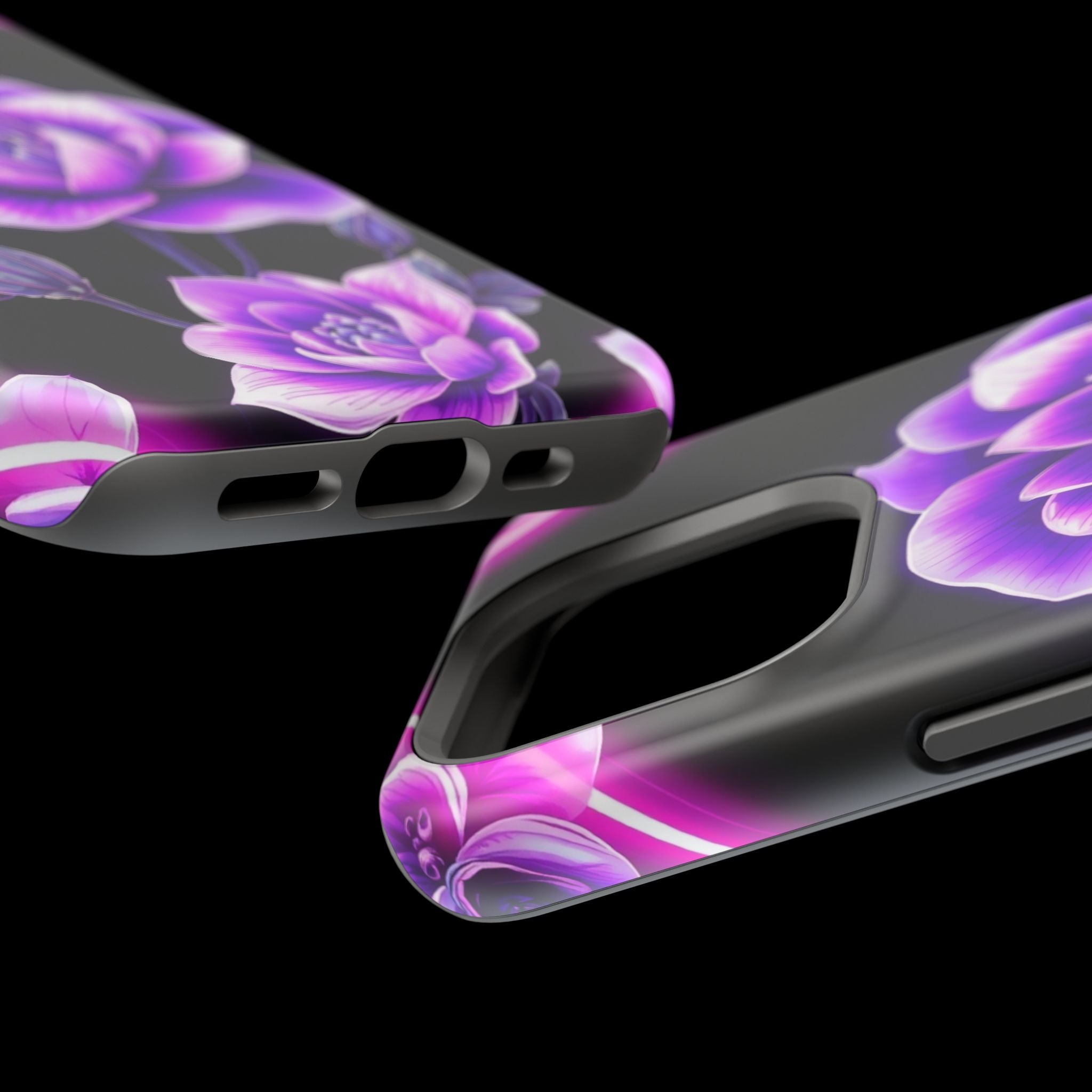 iPhone Floral Ombre Neon Cyberpunk Bold Modern Everyday Snap Case · iPhone Case