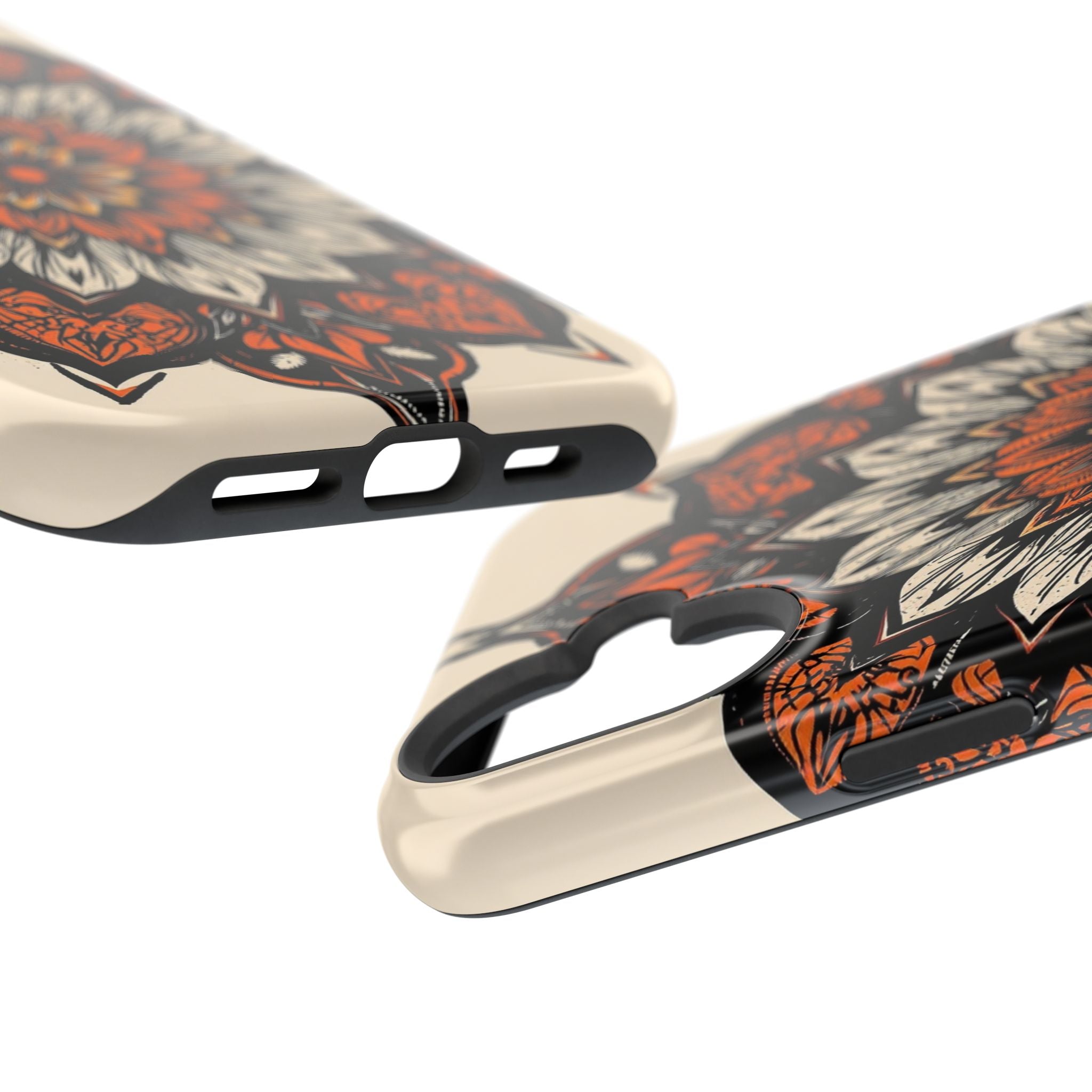 iPhone Burnt Orange And Sand Floral Mandala Slim Snap Cas Carry Case · iPhone Ca