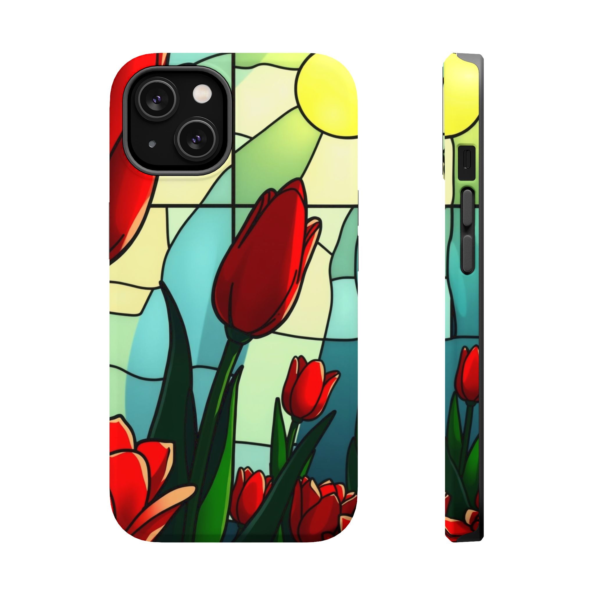 iPhone Tulip Row Stained Glass Slim Everyday Designer Case · iPhone Case
