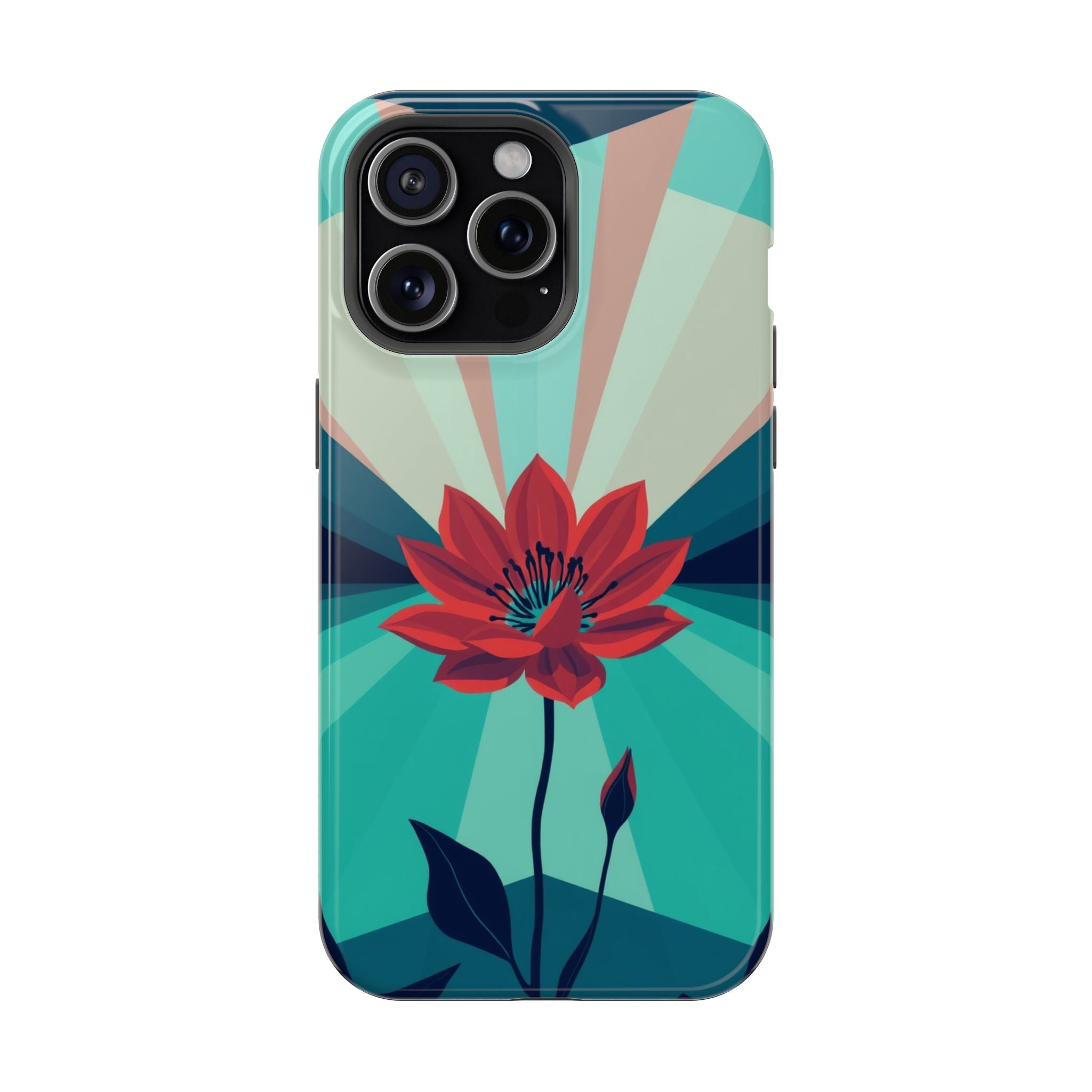 iPhone Teal And Coral Night Bloomer Slim Everyday Designer Case · iPhone Case