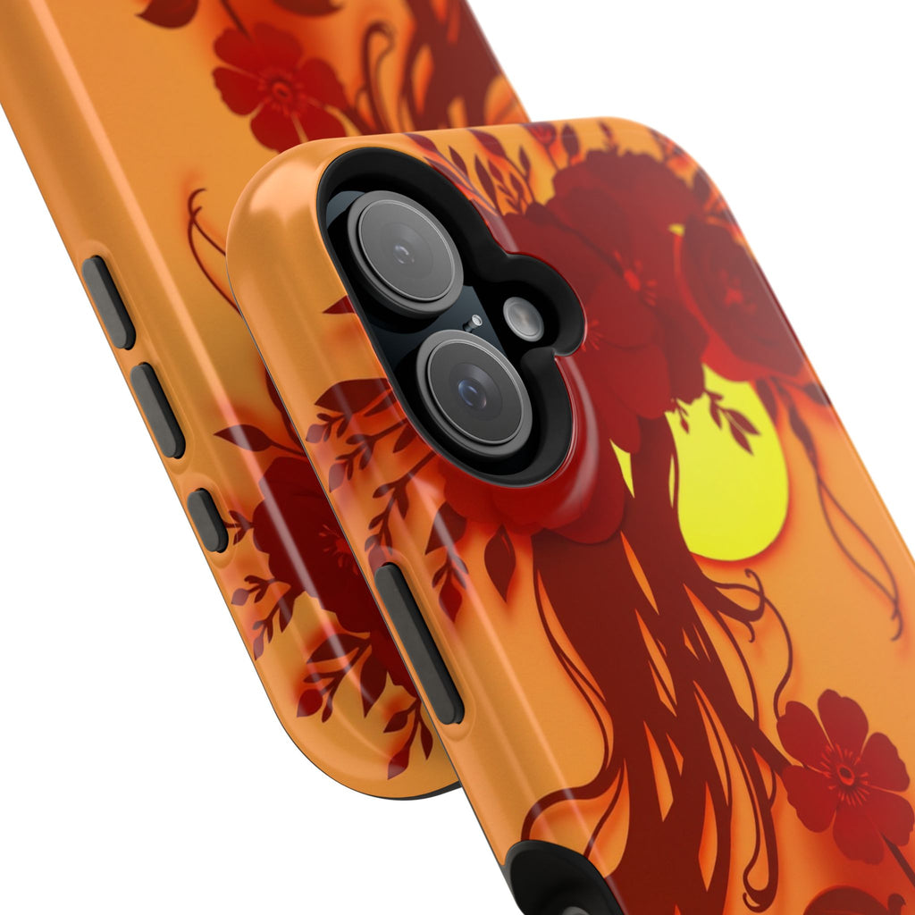 iPhone Sunset Amber And Peach Floral Crown Slim iPhone Everyday · iPhone Case