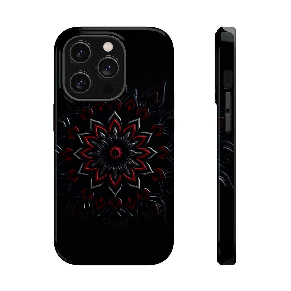 iPhone Black And Crimson Floral Mandala Slim Everyday iPhone Designer · iPhone C