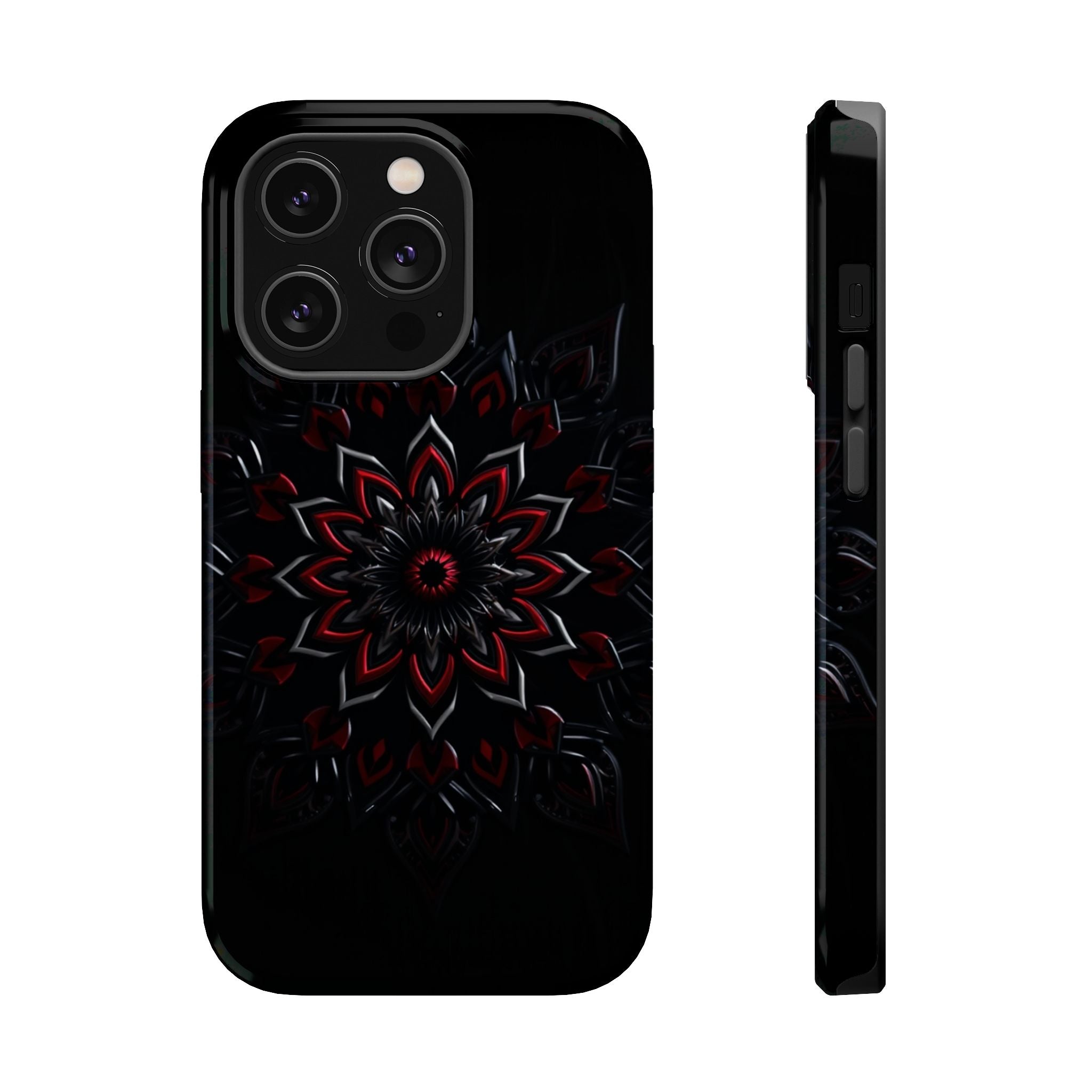 iPhone Black And Crimson Floral Mandala Slim Everyday iPhone Designer · iPhone C