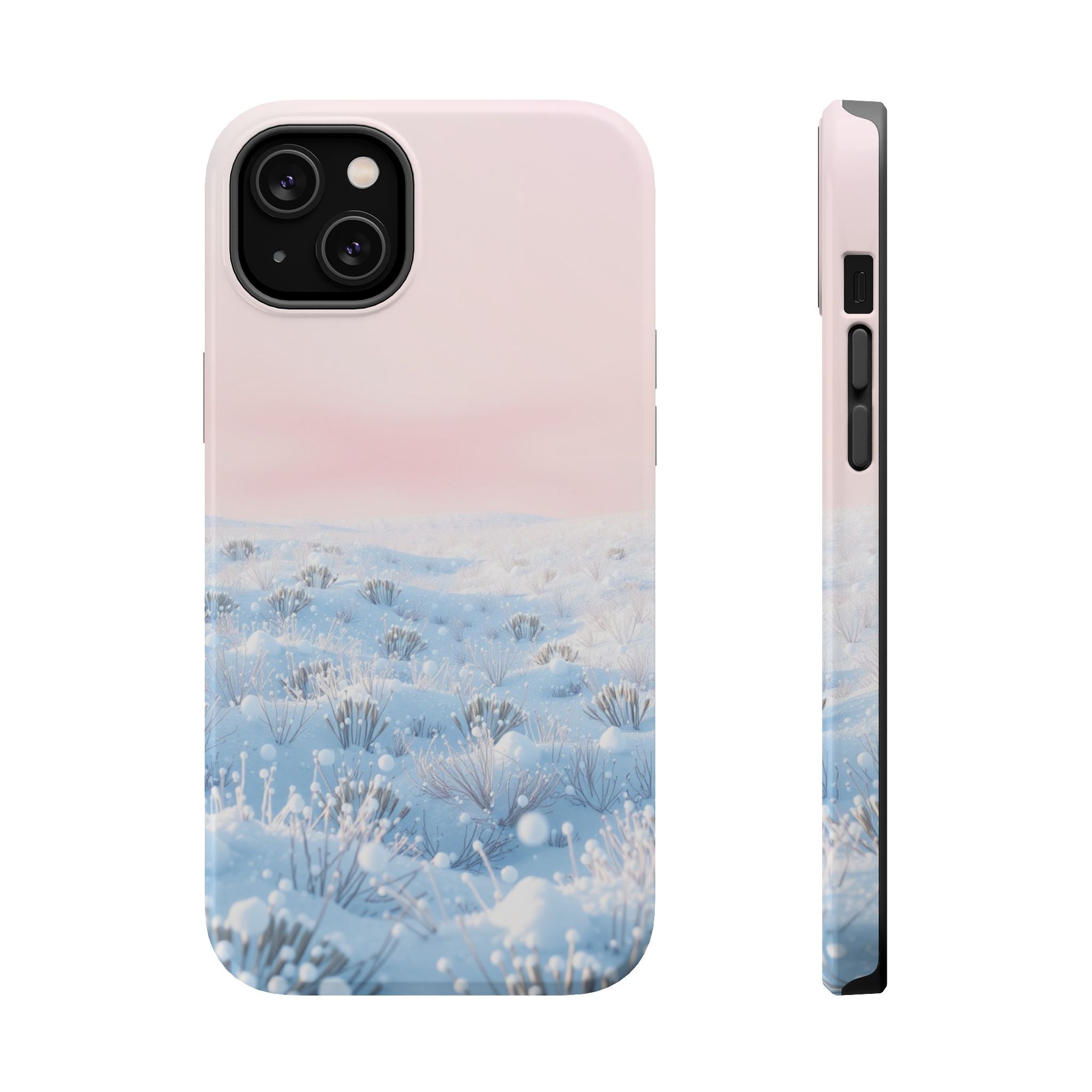 iPhone Mint And Blush Snow Field Bold Modern Everyday Snap Case · iPhone Case