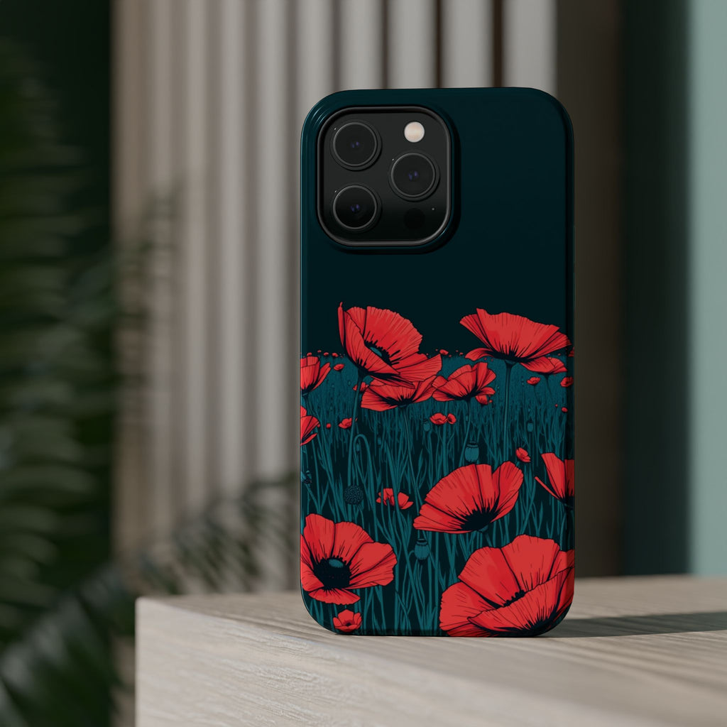 iPhone Poppy Field Dark Gothic Ink Clean Minimal Snap Cas Slim Snap Case · iPhon