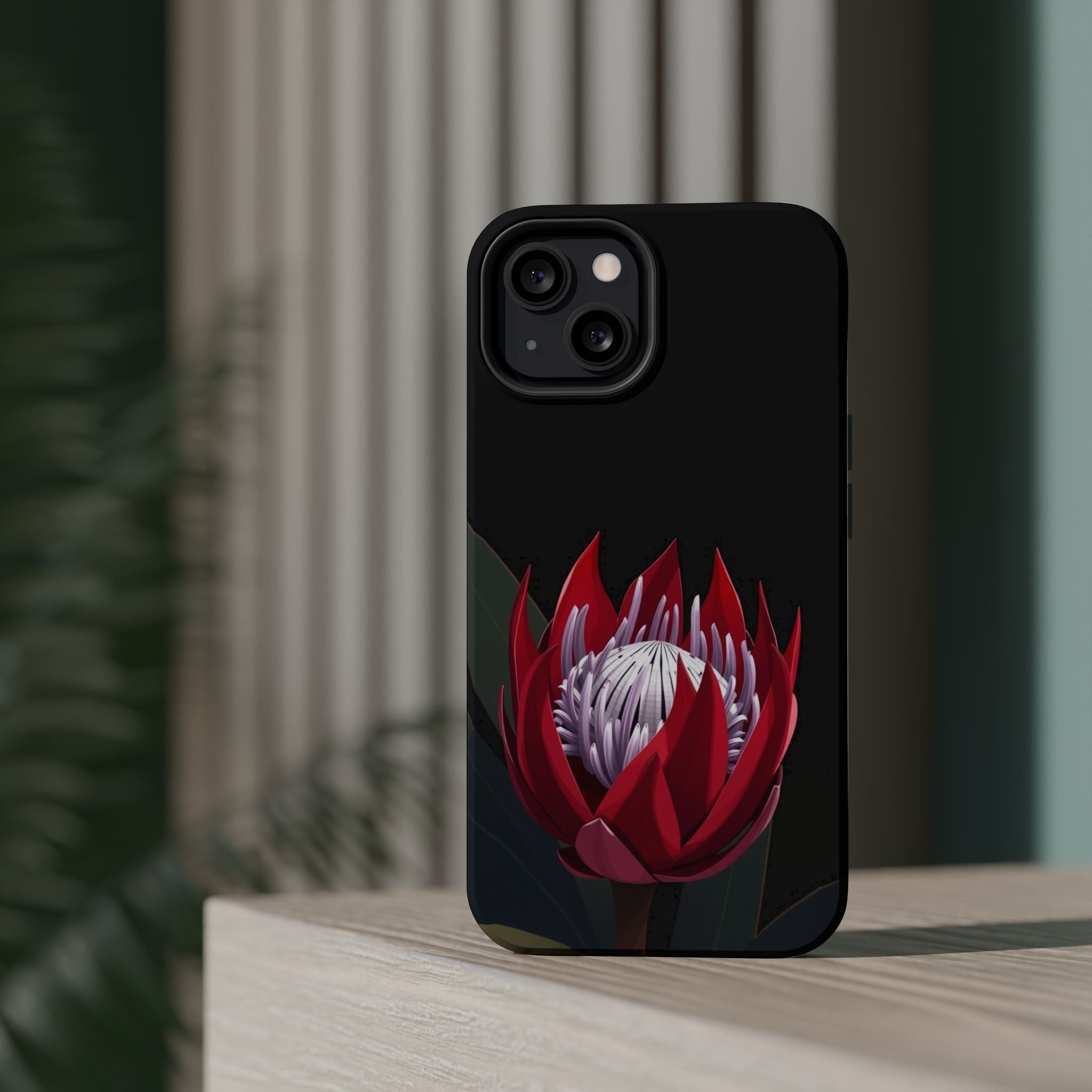 iPhone Black And Crimson Protea Bold Slim Everyday Designer Case · iPhone Case