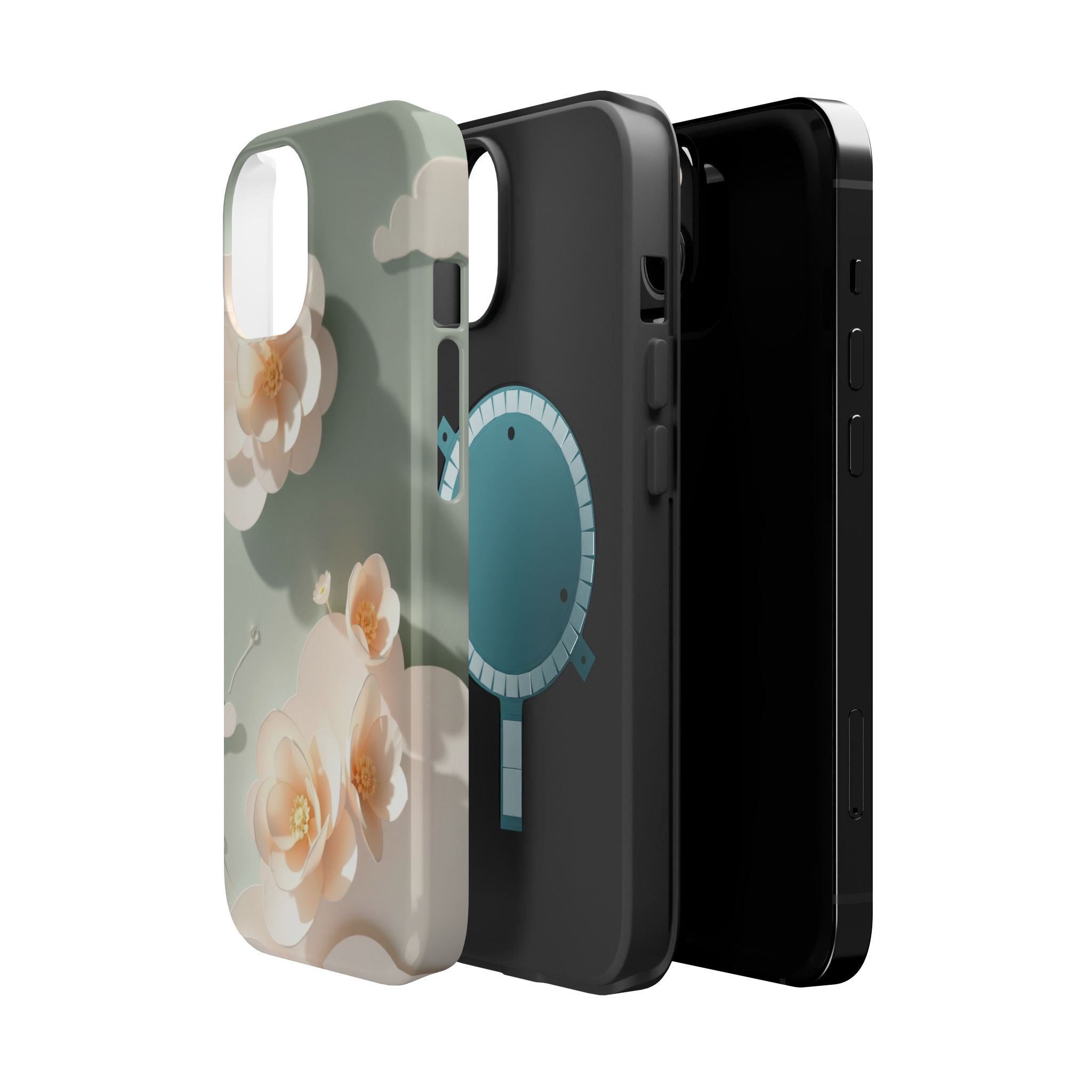 iPhone Sage And Ivory Pastel Floral Cloud Slim iPhone Everyday Designer · iPhone
