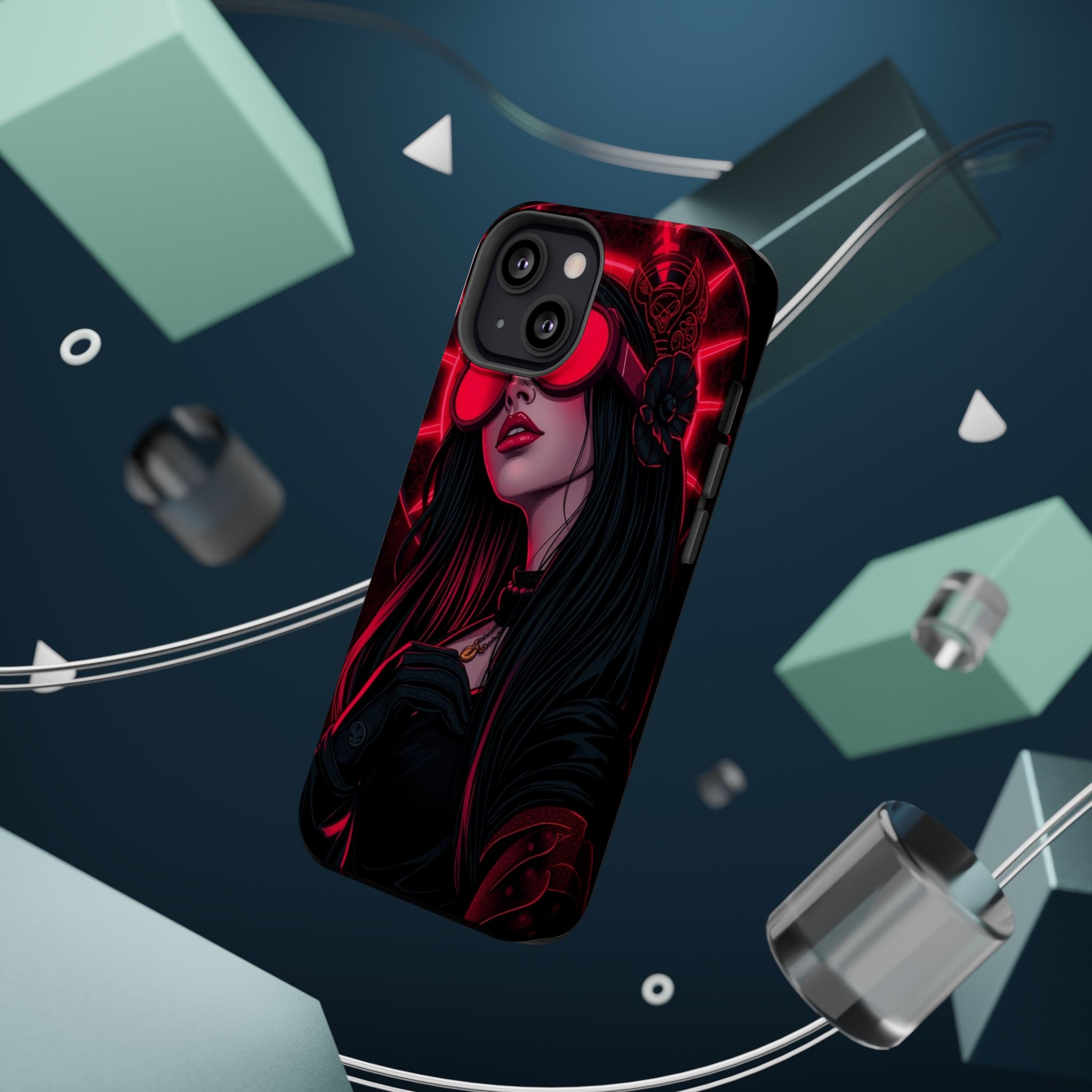 iPhone Black And Crimson Art Nouveau Female Slim Everyday Designer Case · iPhone