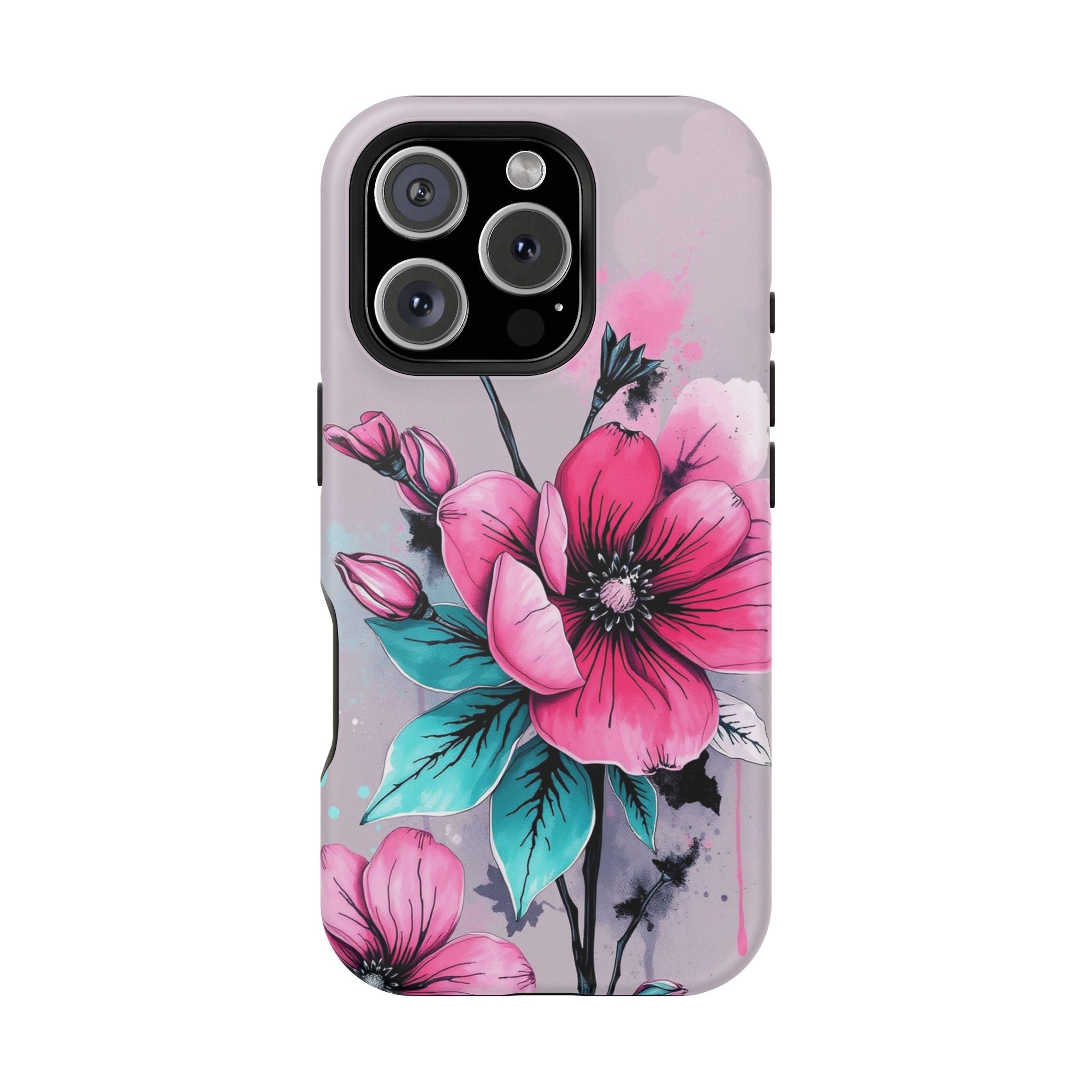 iPhone Mint And Blush Floral Ink Wash Slim Everyday Designer Case · iPhone Case