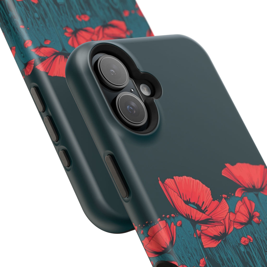 iPhone Poppy Field Dark Gothic Ink Clean Minimal Snap Cas Slim Snap Case · iPhon