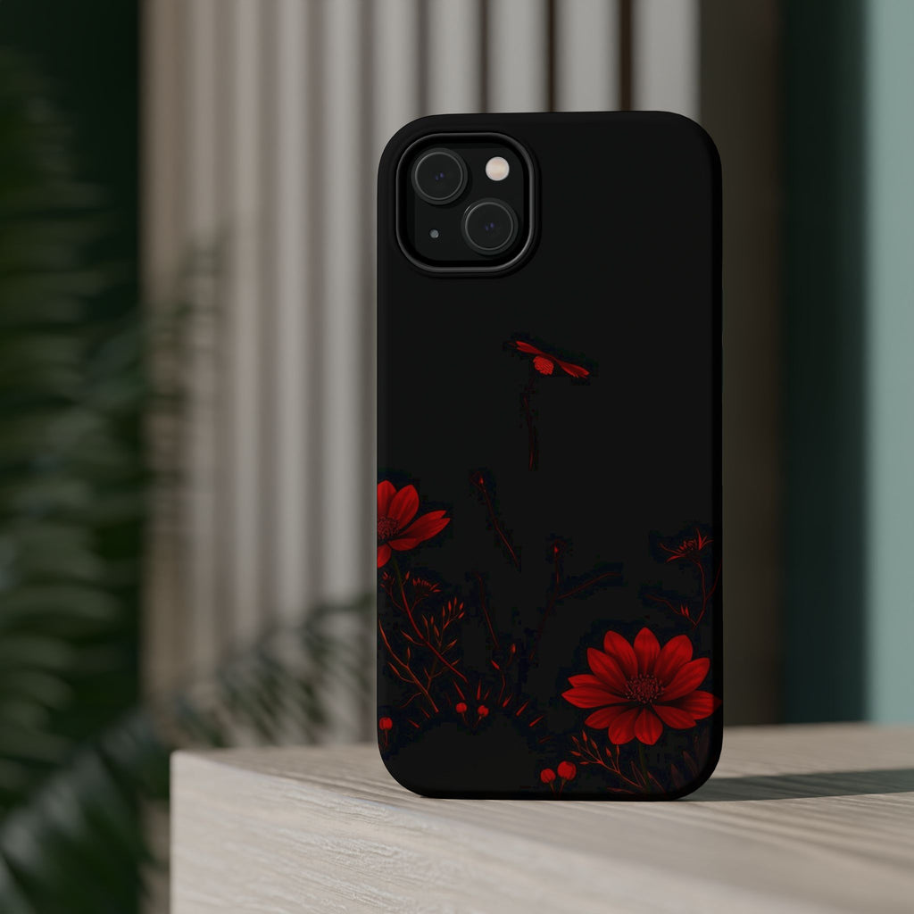 iPhone Black And Crimson Desert Flower Slim Everyday Designer Case · iPhone Case