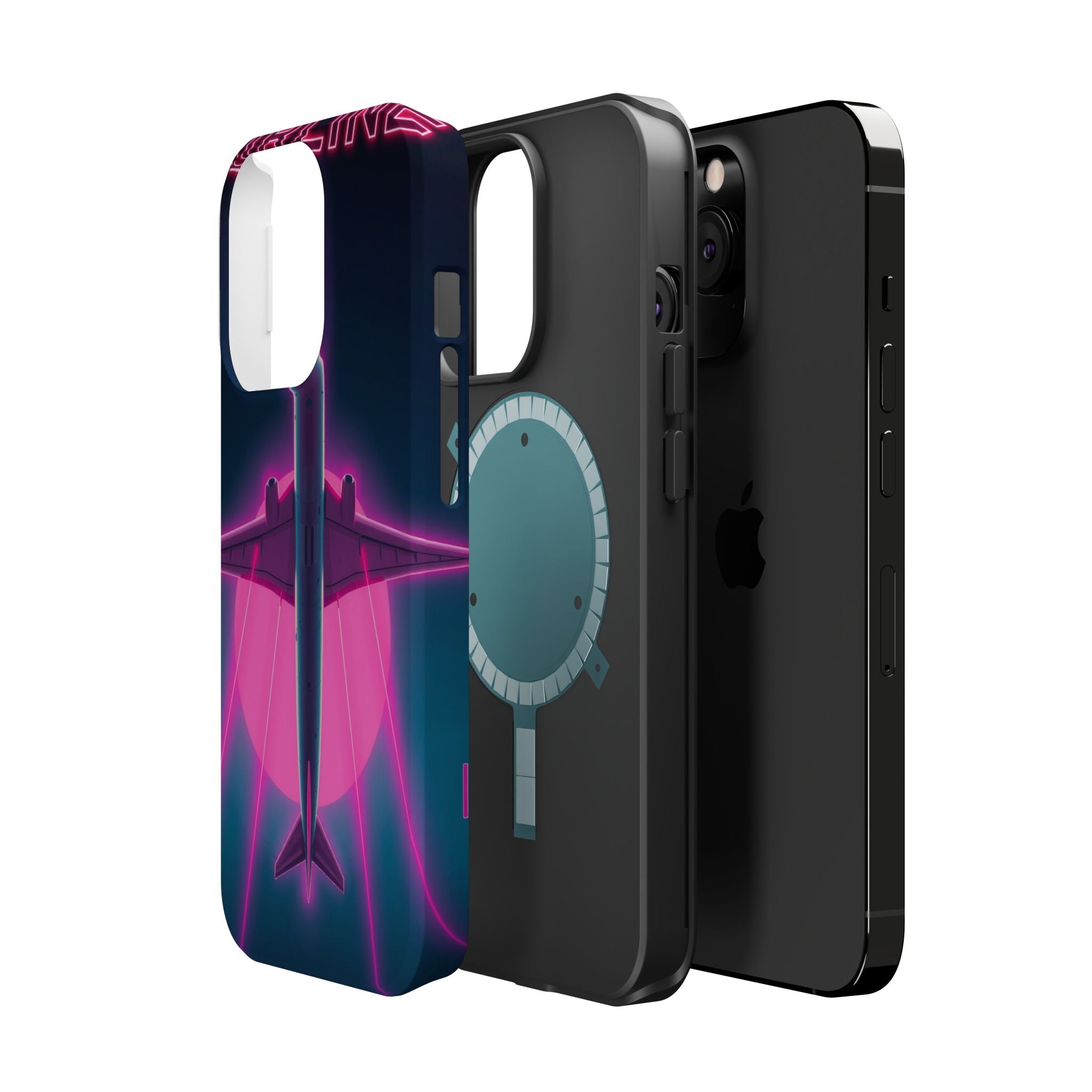 iPhone Cyan And Magenta Retro Airline Poster Slim Everyday Designer Case · iPhon