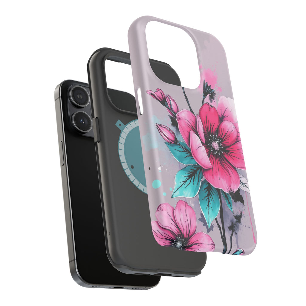 iPhone Mint And Blush Floral Ink Wash Slim Everyday Designer Case · iPhone Case