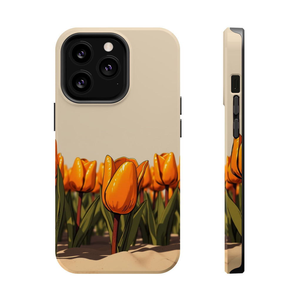 iPhone Burnt Orange And Sand Tulip Row Slim Everyday Designer Case · iPhone Case