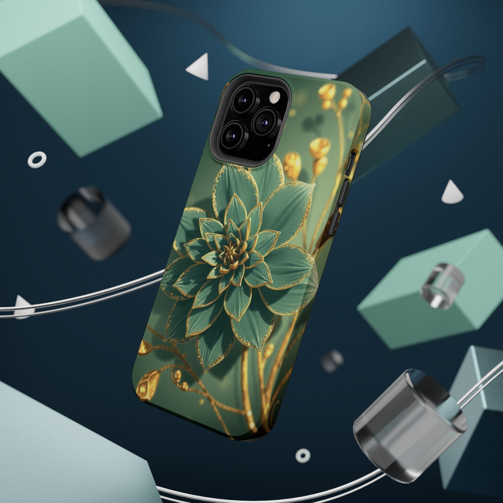 iPhone Floral Gold Foil Pixel Art -Bit Slim Everyday Designer Case · iPhone Case