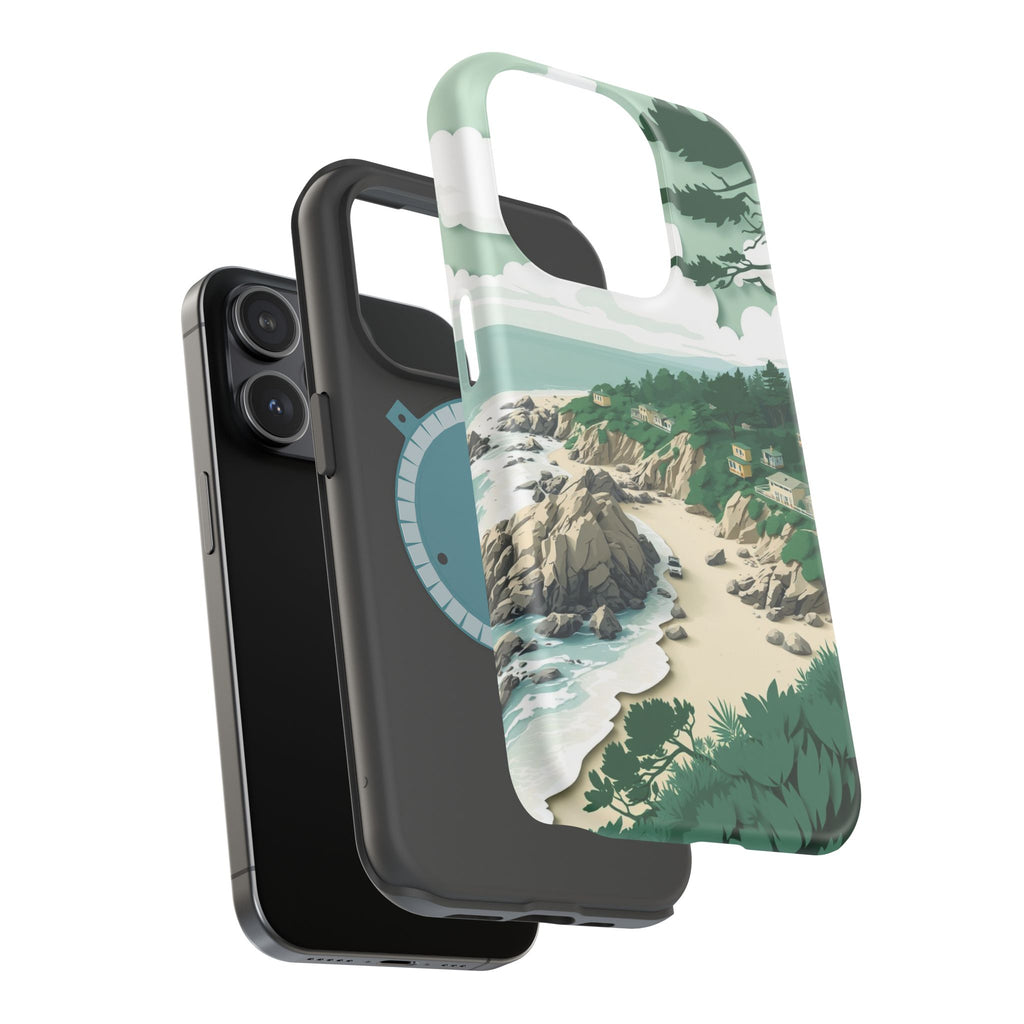 iPhone Pebble Beach Paper Cut Art Bold Modern Everyday Snap Case · iPhone Case