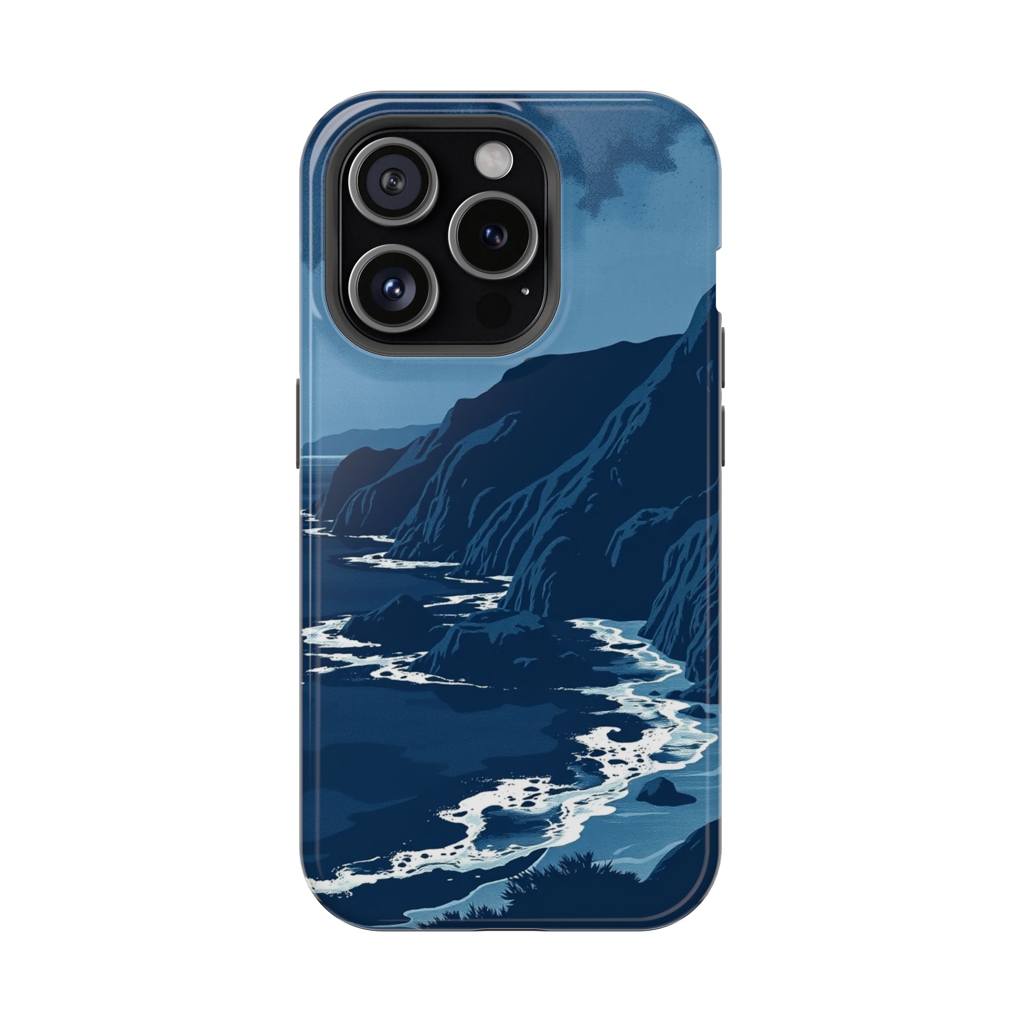 iPhone Midnight Blue And Silver Hibiscus Coast Carry Case Slim Snap Case · iPhon