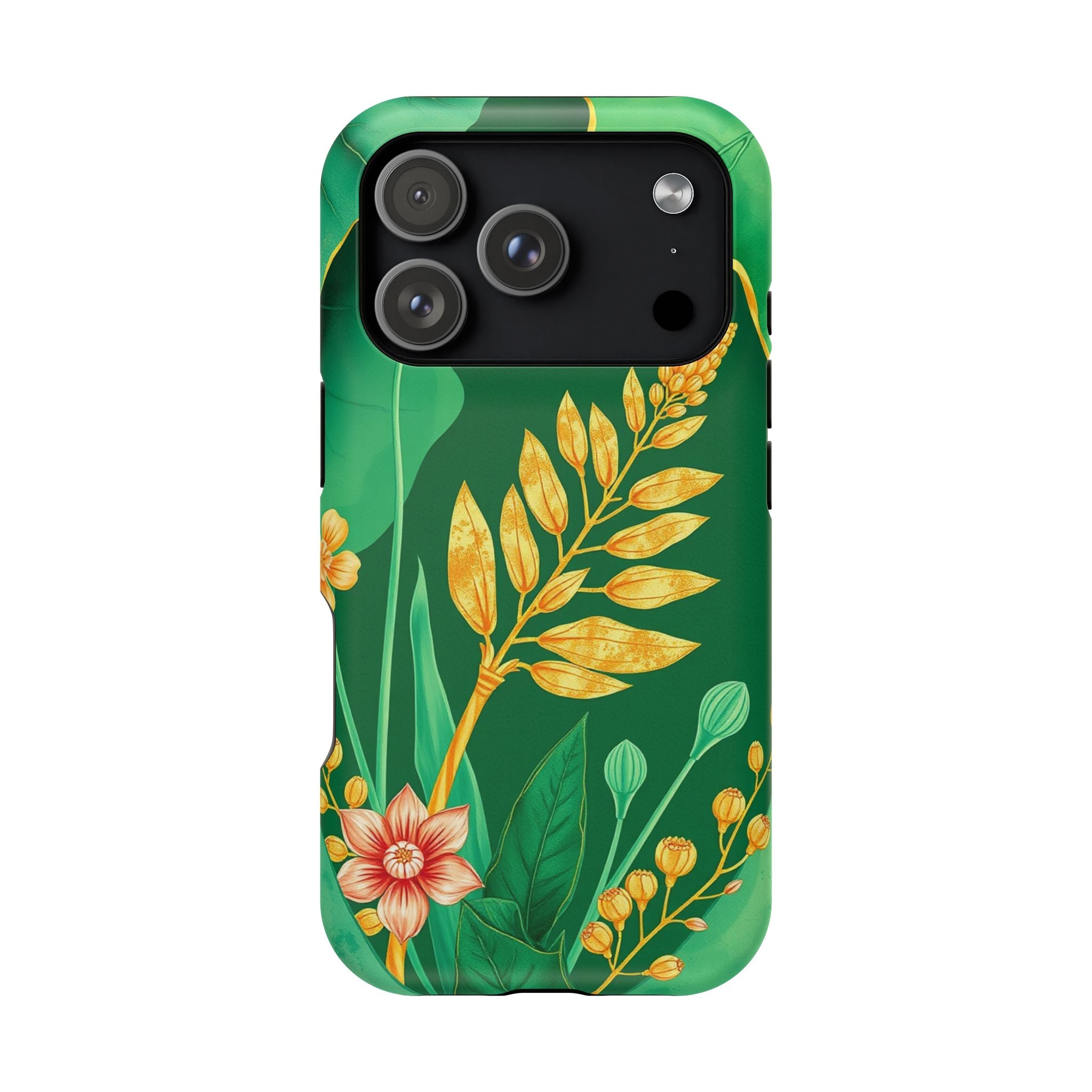 iPhone Emerald Green And Gold Botanical Illustration Ga Slim Snap Case · iPhone