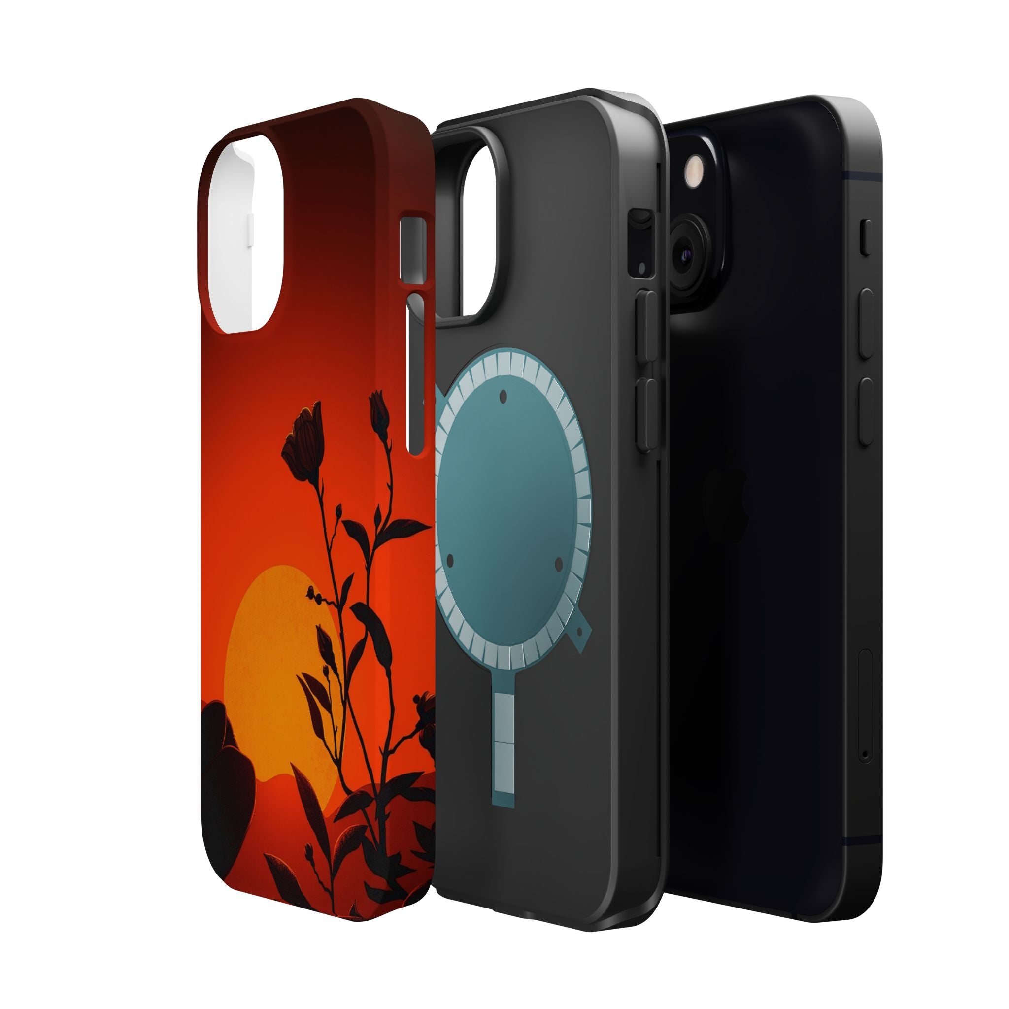 iPhone Bloom and Leaf Dark Gothic Ink Slim Everyday Designer Case · iPhone Case