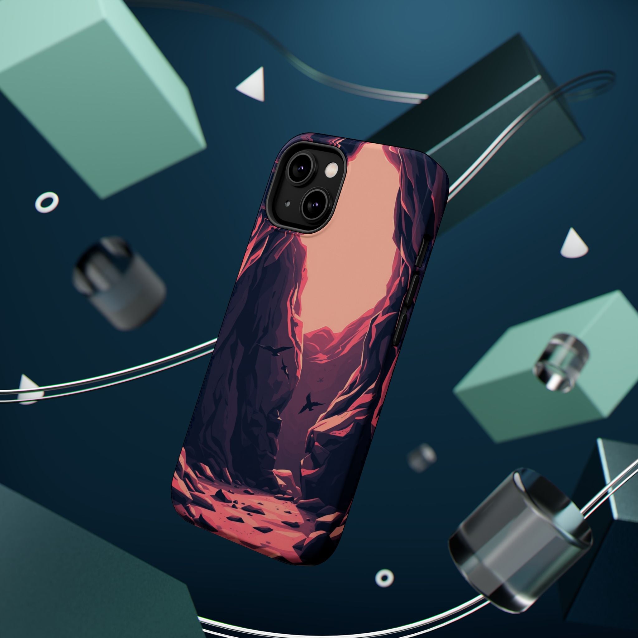 iPhone Rose Pink And Cream Dark Crystal Cave Slim Everyday Designer Case · iPhon
