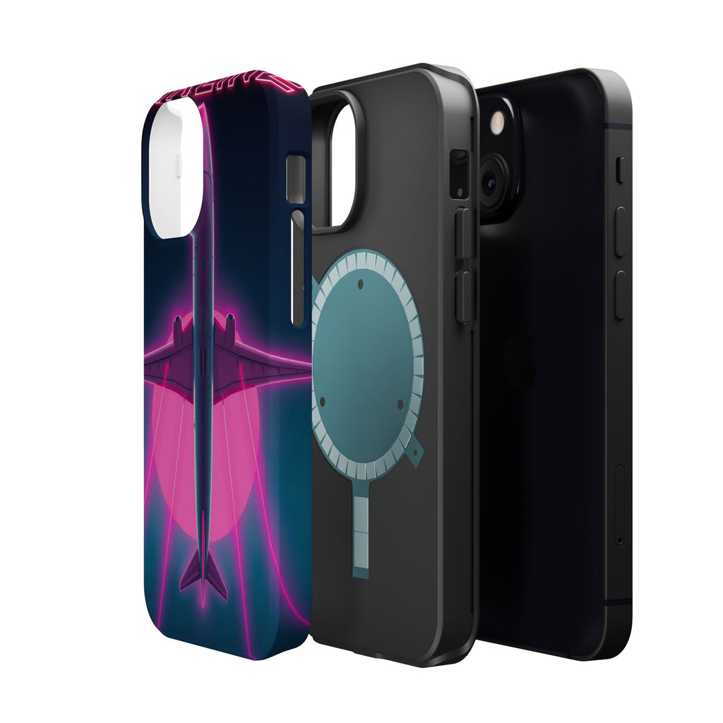 iPhone Cyan And Magenta Retro Airline Poster Slim Everyday Designer Case · iPhon