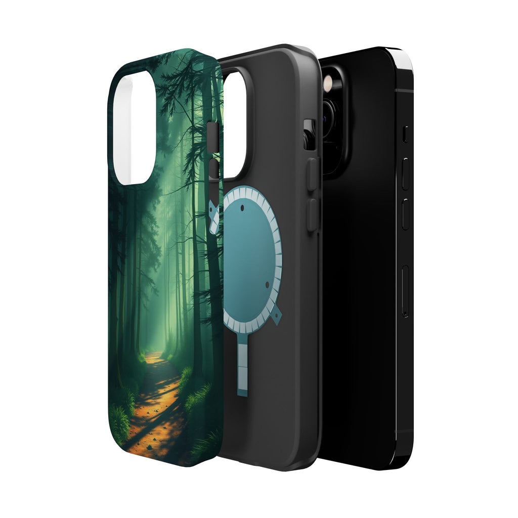 iPhone Emerald Green And Gold Misty Forest Path Soft iPhone Finish · iPhone Case