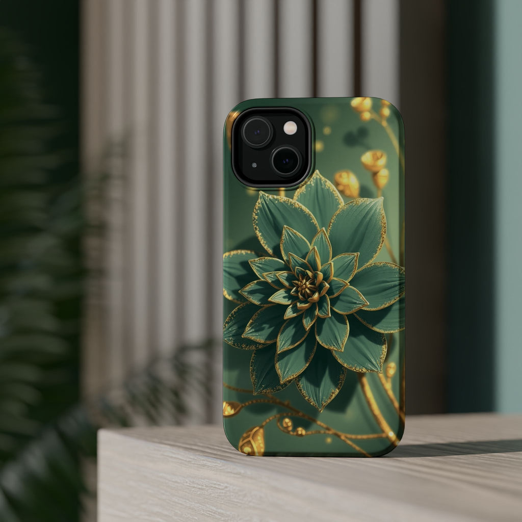 iPhone Floral Gold Foil Pixel Art -Bit Slim Everyday Designer Case · iPhone Case