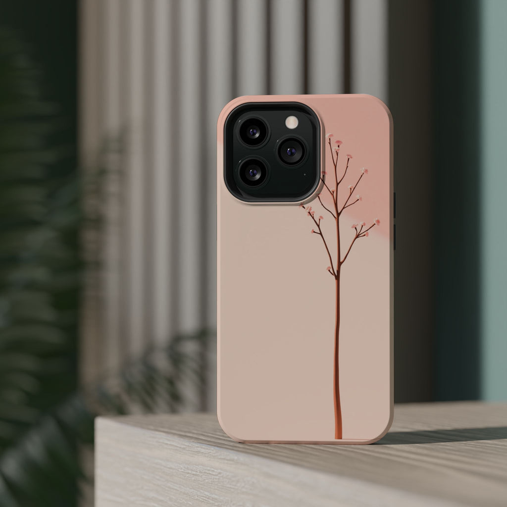 iPhone Rose Pink And Cream Minimalist Stem Slim iPhone Everyday · iPhone Case