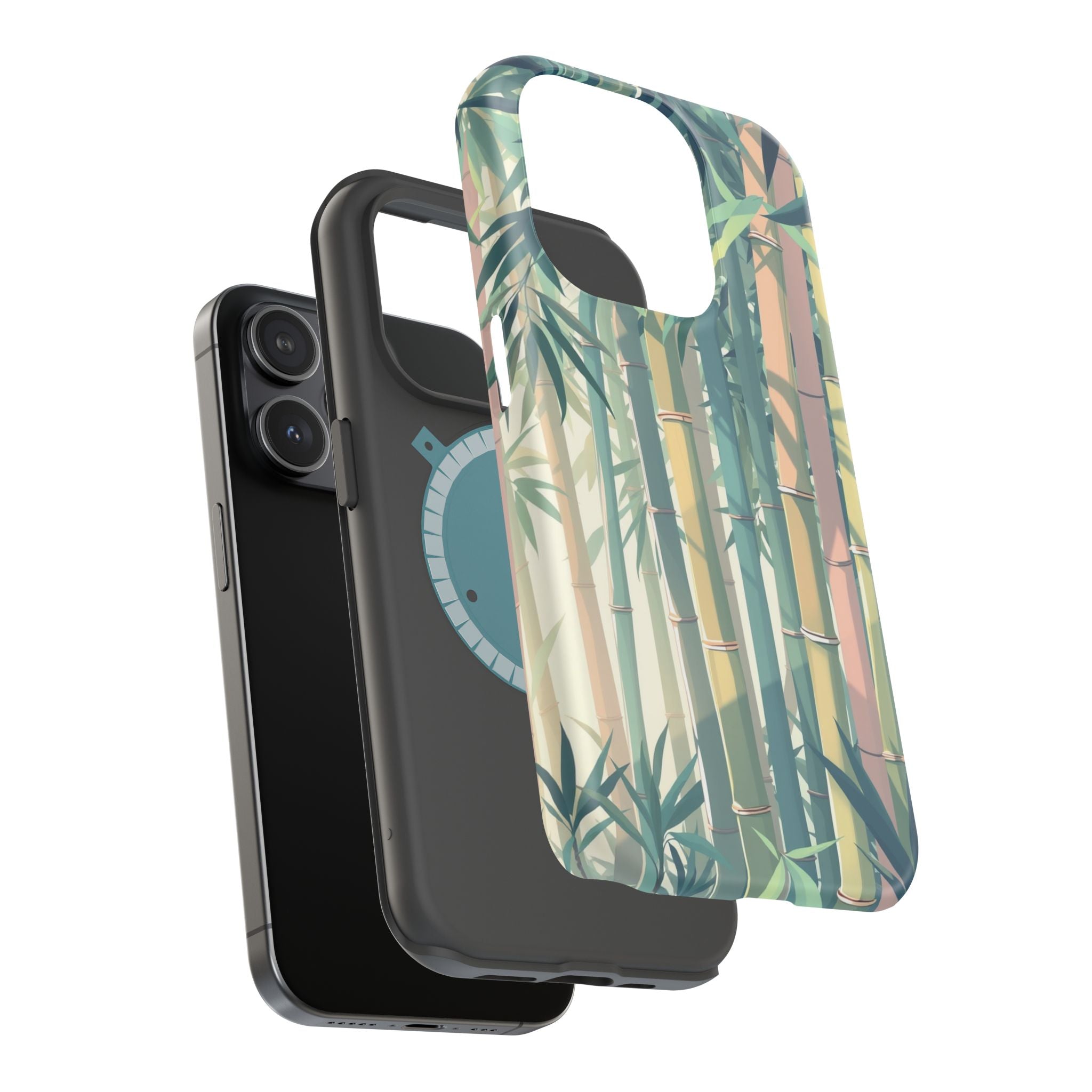 iPhone Mint And Blush Bamboo Grove Bold Modern Everyday Snap Case · iPhone Case