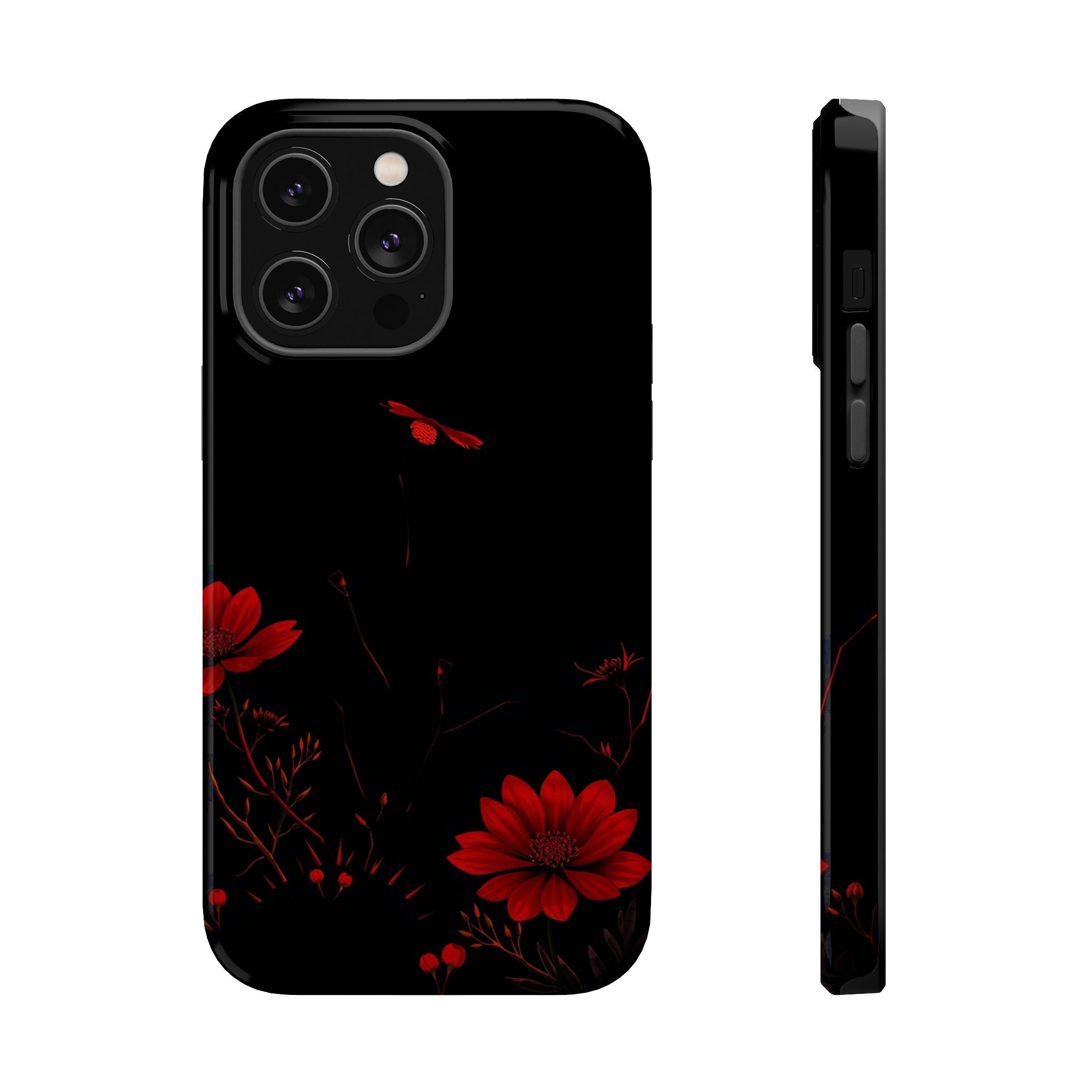 iPhone Black And Crimson Desert Flower Slim Everyday Designer Case · iPhone Case