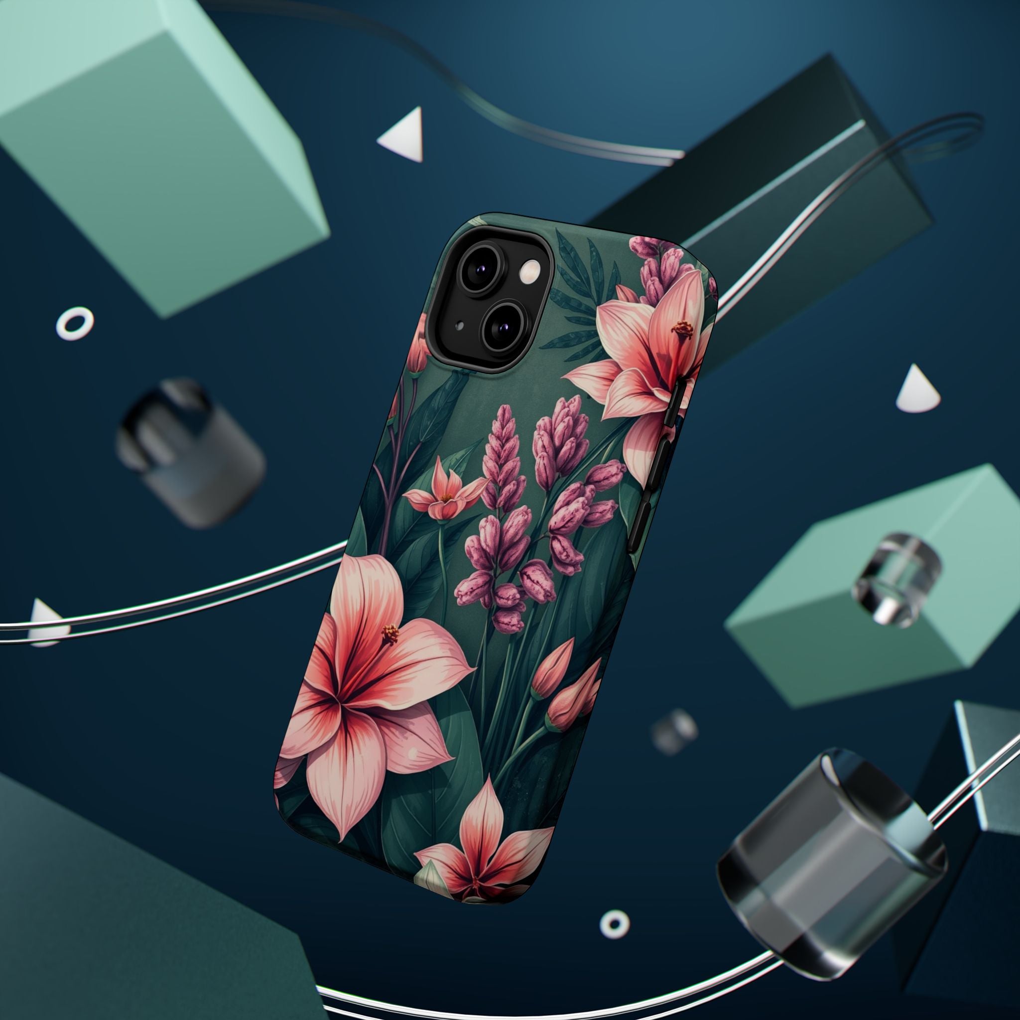 iPhone Mint And Blush Jungle Floral Slim Everyday Designer Case · iPhone Case
