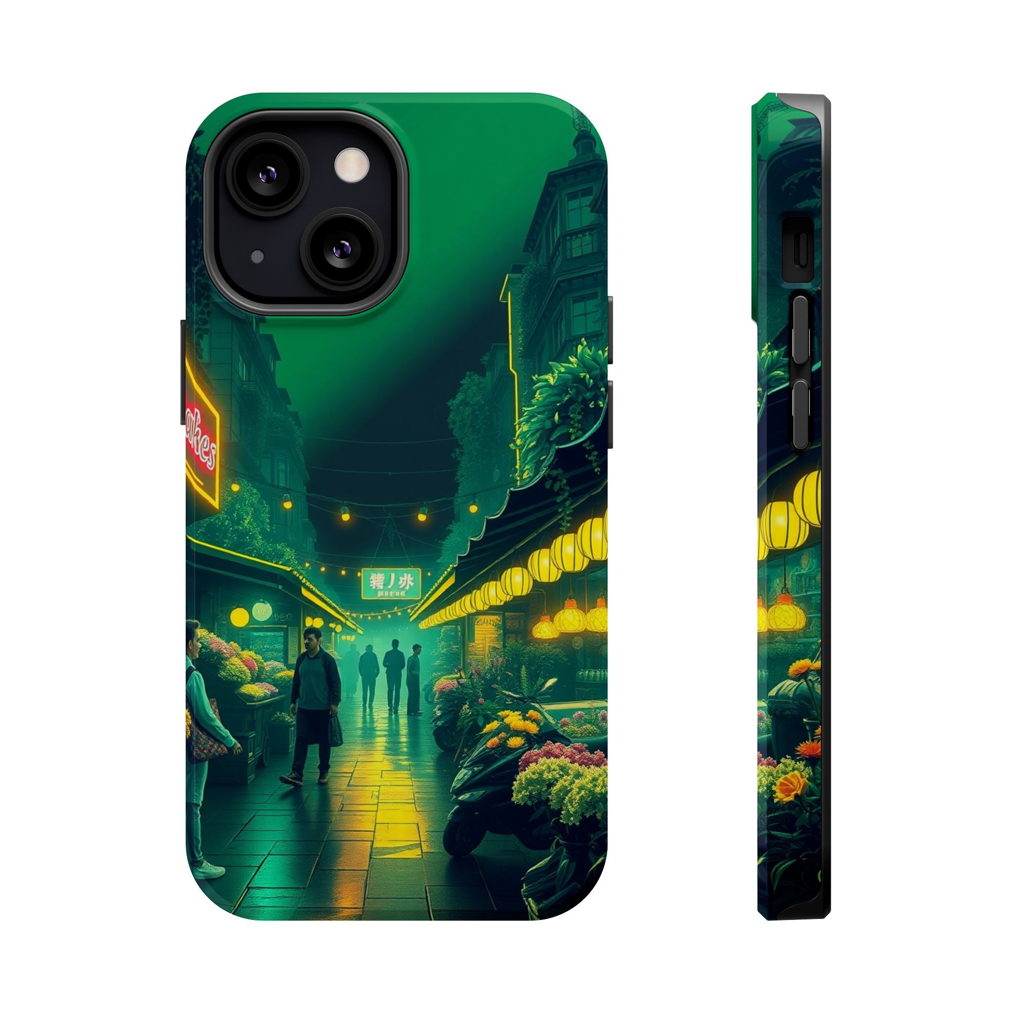 iPhone Flower Market Neon Cyberpunk Slim Everyday Designer Case · iPhone Case