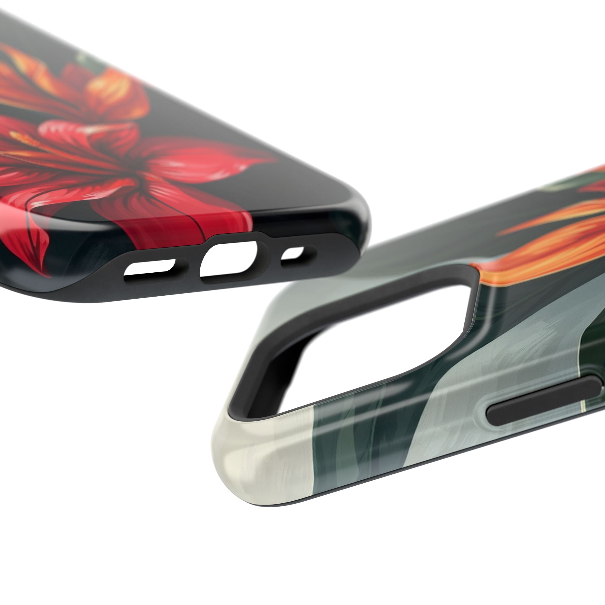 iPhone Black And Crimson Tropical Bloom Slim Everyday iPhone Designer · iPhone C