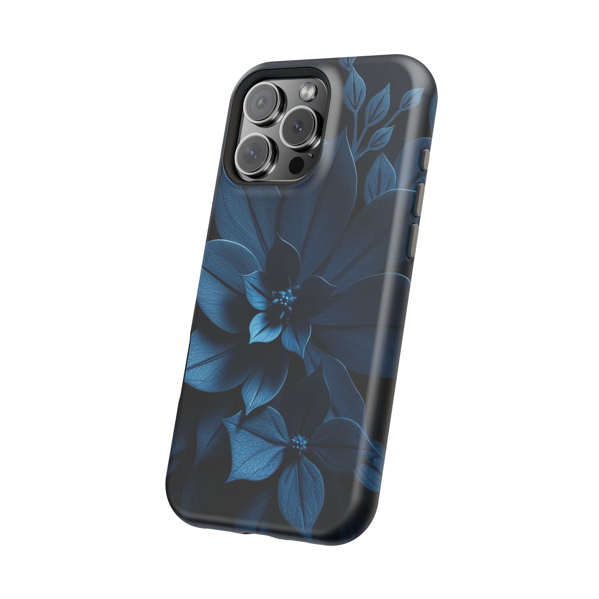 iPhone Midnight Blue And Silver Floral Dark Academia iPhone Slim · iPhone Case