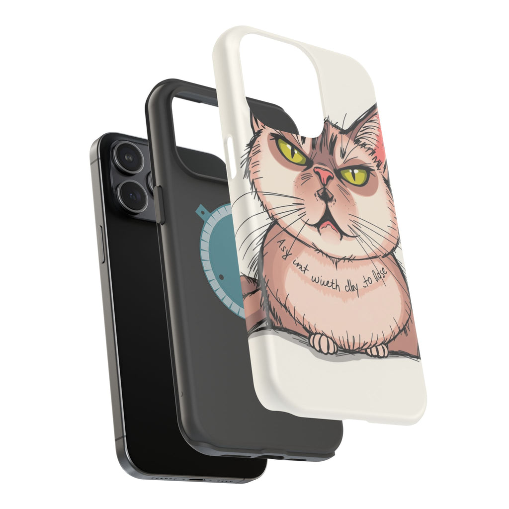 iPhone Sarcastic Cat Verdict Hand-Drawn Sketch Soft Finish Everyday Case · iPhon