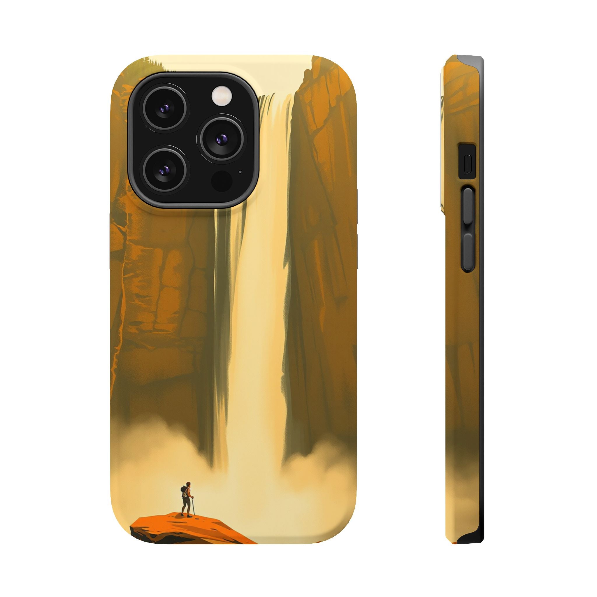 iPhone Mustard And Rust Waterfall Mist Slim Everyday Designer Case · iPhone Case