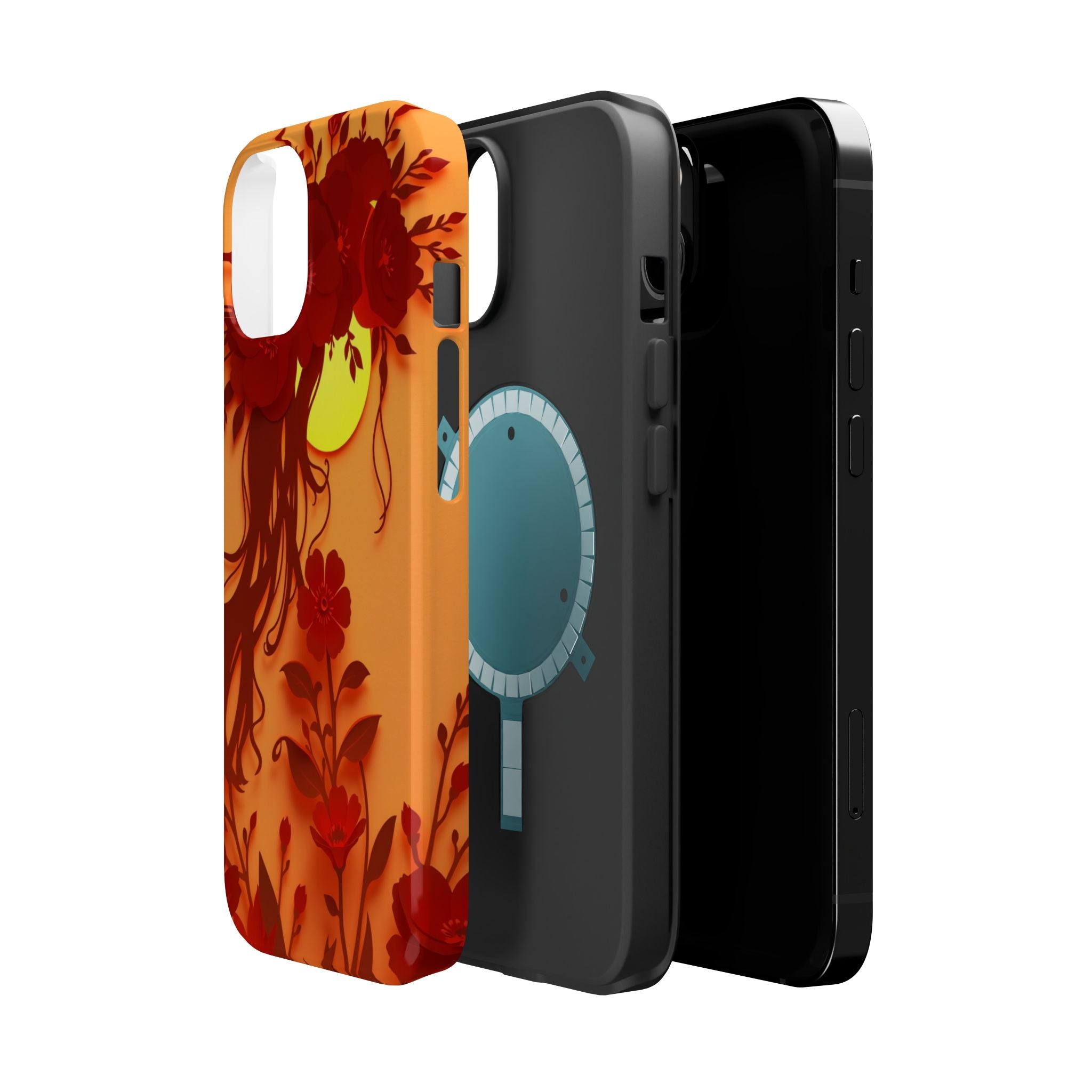 iPhone Sunset Amber And Peach Floral Crown Slim iPhone Everyday · iPhone Case