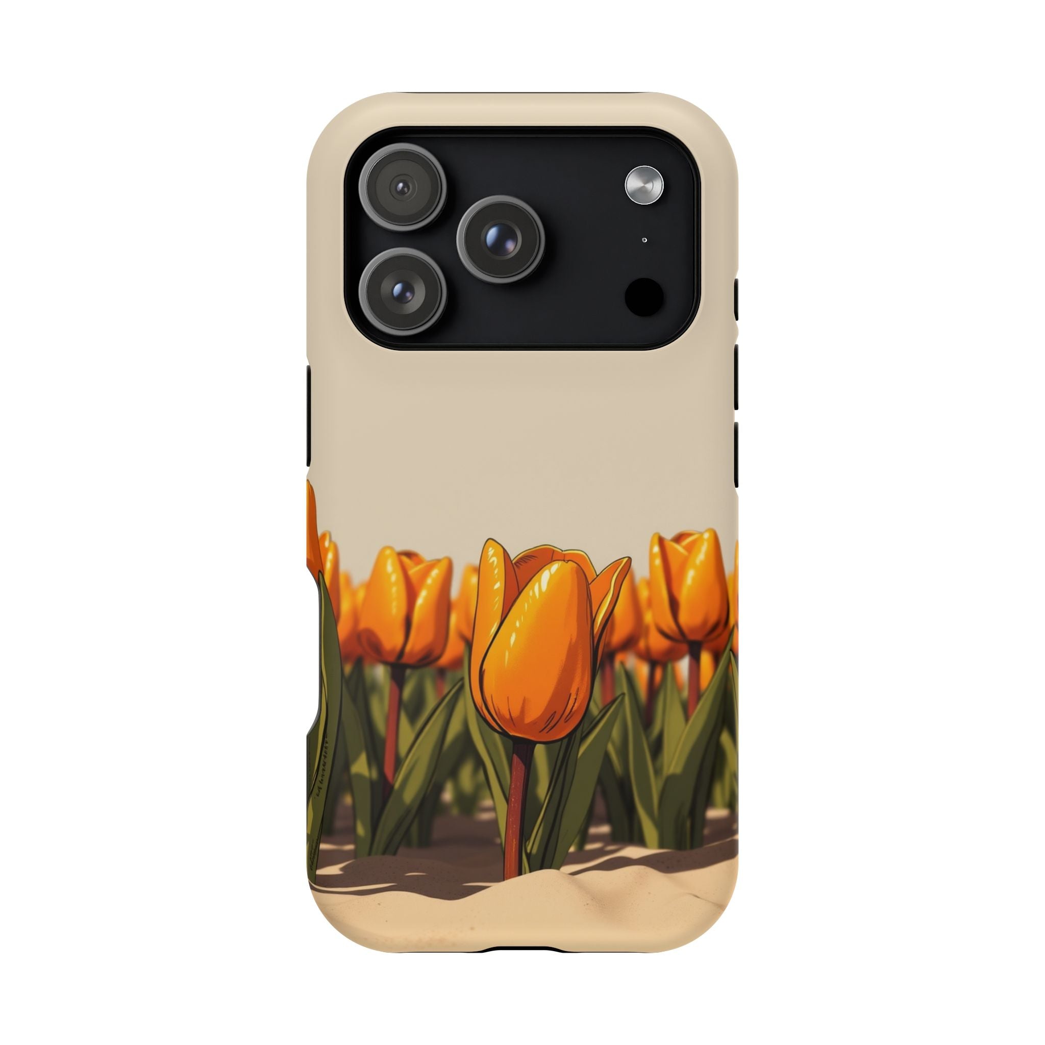 iPhone Burnt Orange And Sand Tulip Row Slim Everyday Designer Case · iPhone Case