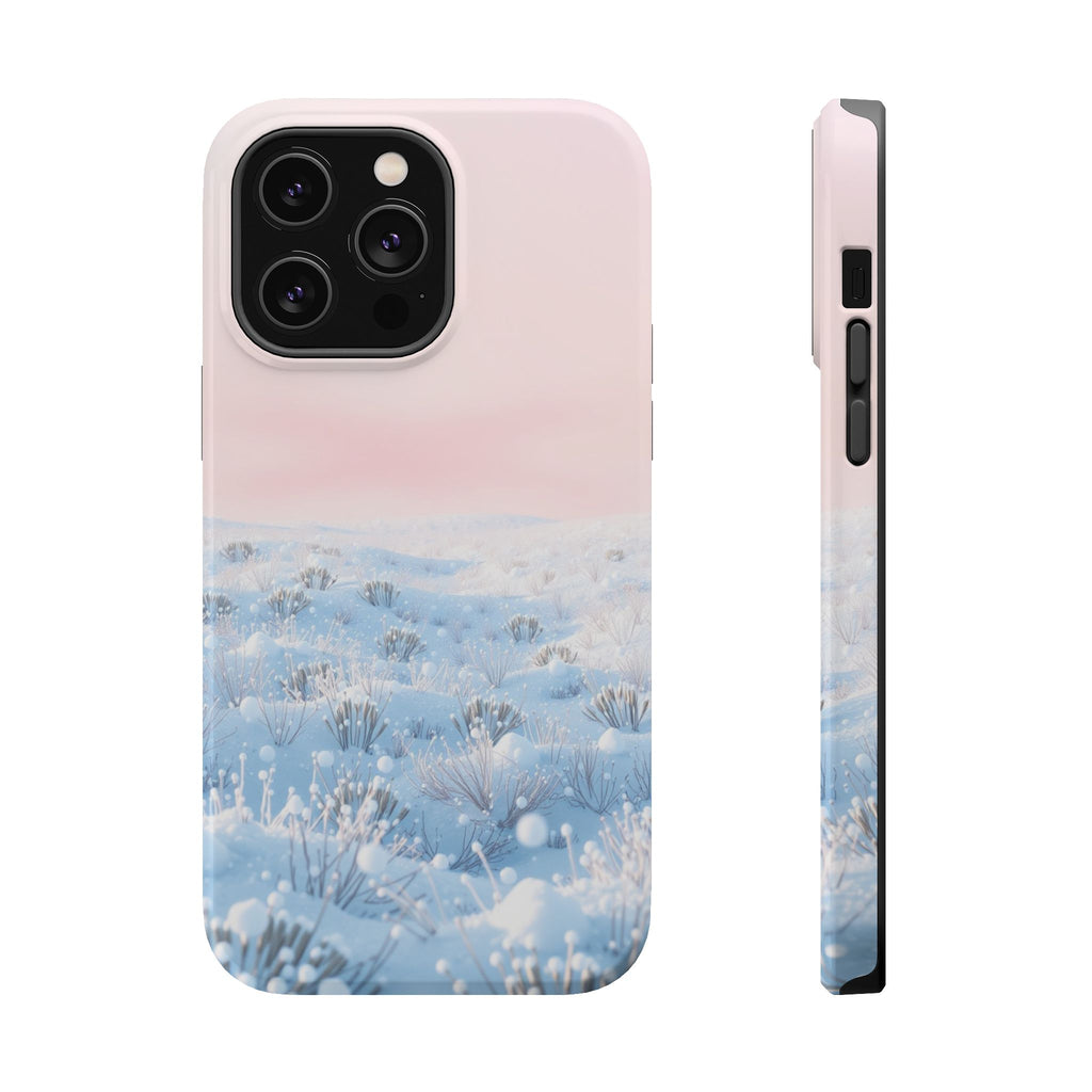 iPhone Mint And Blush Snow Field Bold Modern Everyday Snap Case · iPhone Case