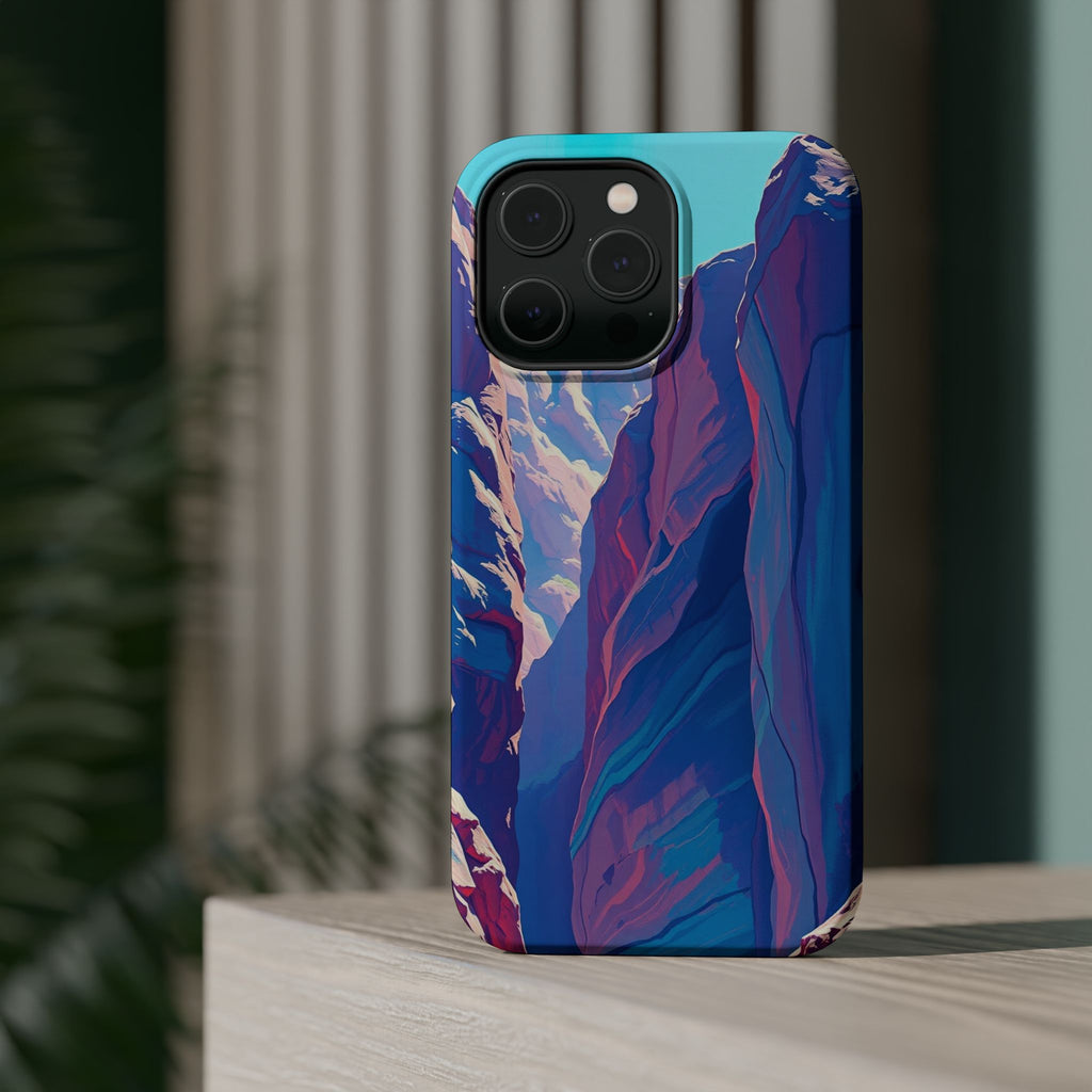 iPhone Cyan And Magenta Canyon Wall Slim Everyday Designer Case · iPhone Case