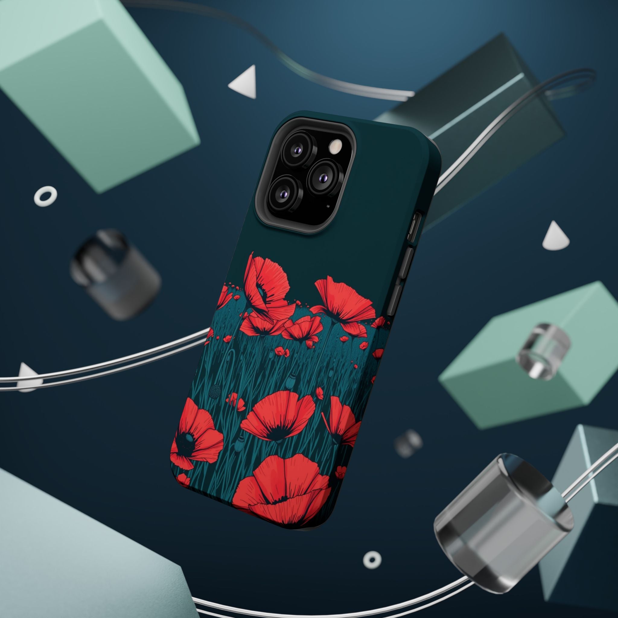 iPhone Poppy Field Dark Gothic Ink Clean Minimal Snap Cas Slim Snap Case · iPhon