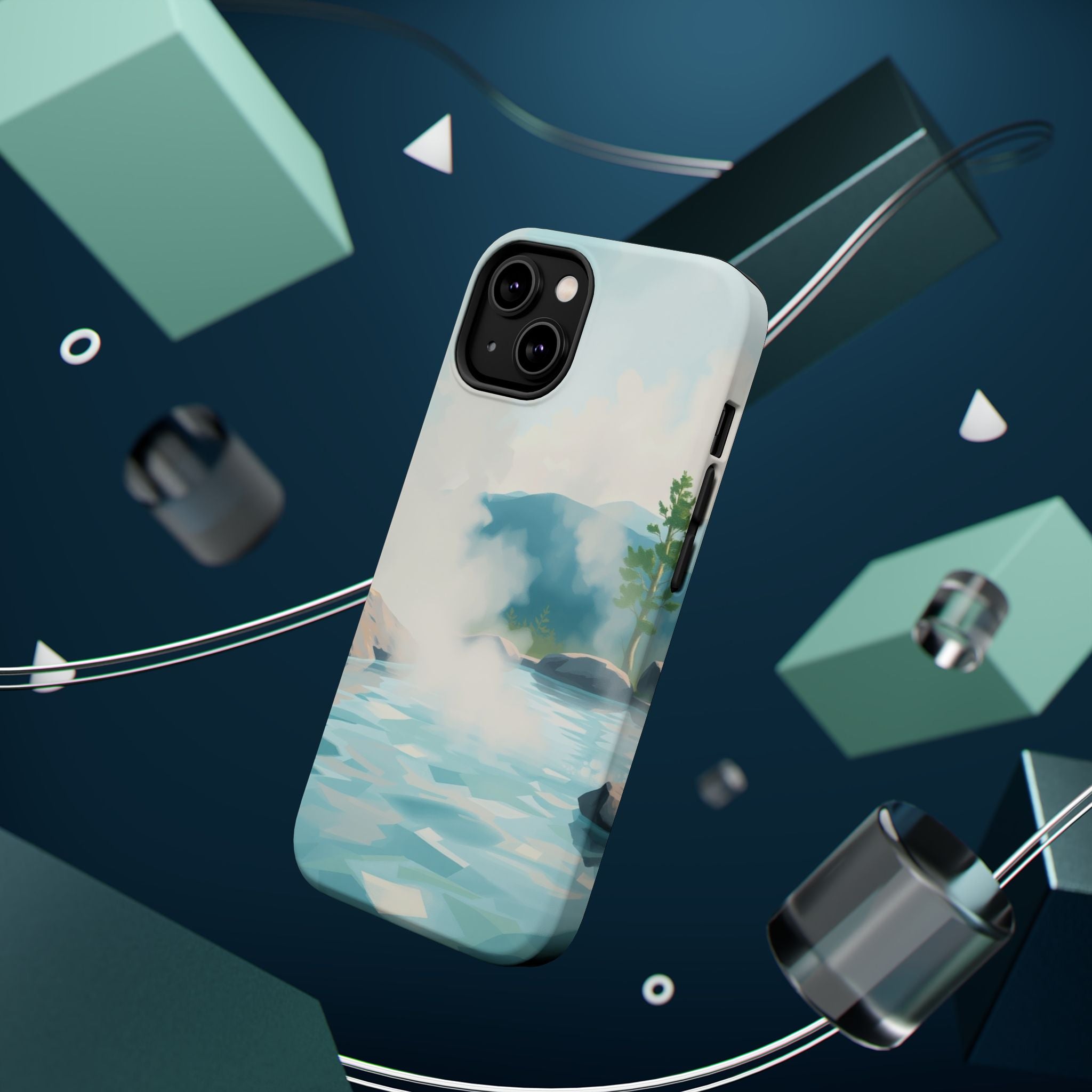 iPhone Mint And Blush Hot Spring Steam Slim Everyday Designer Case · iPhone Case
