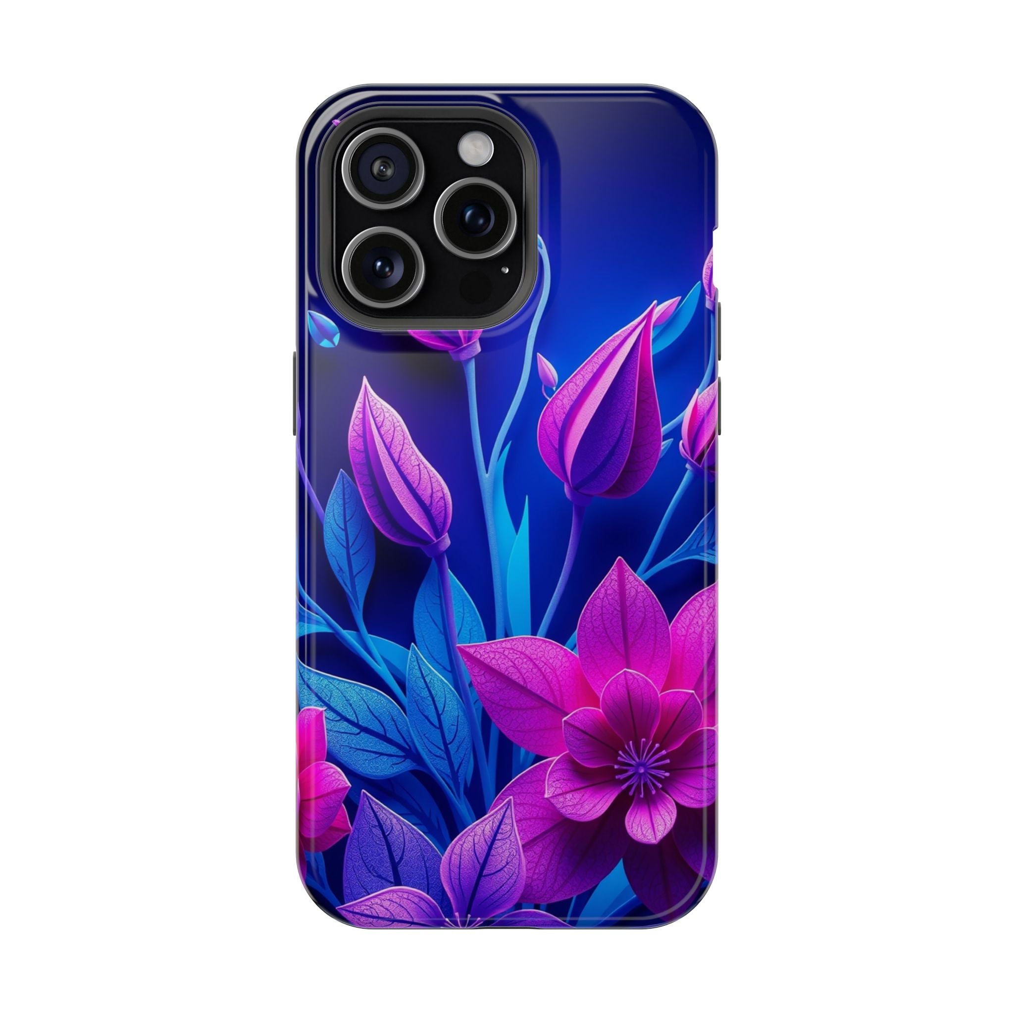 iPhone Neon Floral Paper Cut Art Bold Modern Everyday Snap Case · iPhone Case