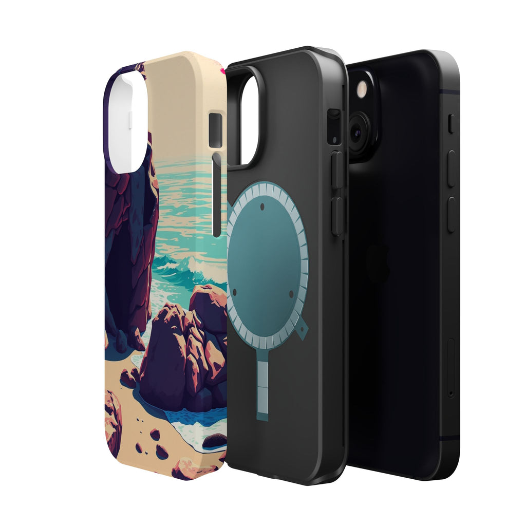 iPhone Cyan And Magenta Pebble Beach Slim Everyday Designer Case · iPhone Case